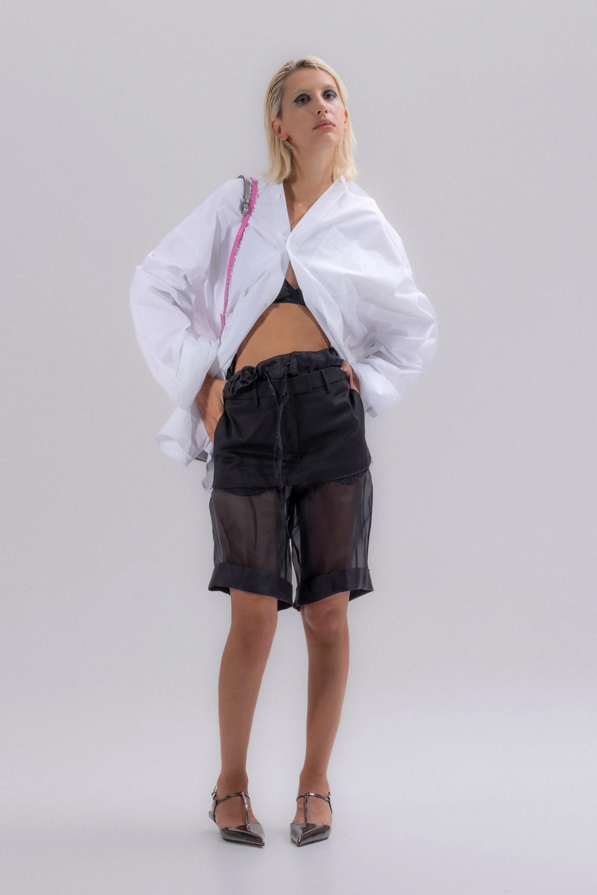 Asymmetric shirt with logo embroidery - 2
