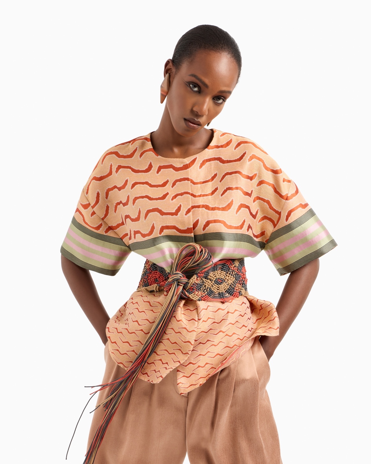 LINEN, COTTON AND SILK-BLEND JACQUARD SHIRT - 5