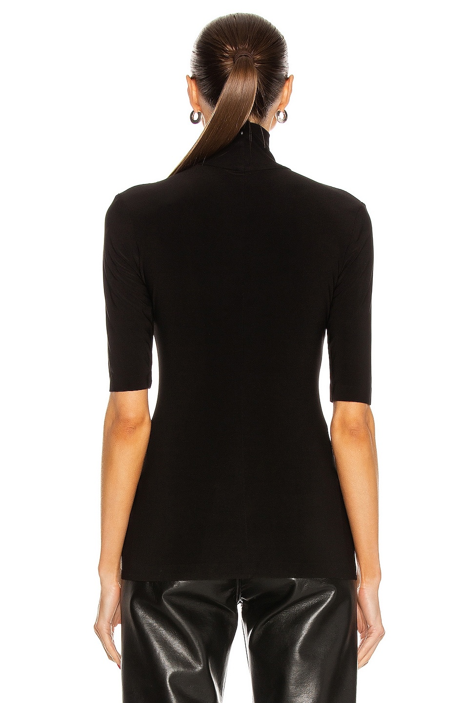 Slim Fit Short Sleeve Turtleneck Top - 3