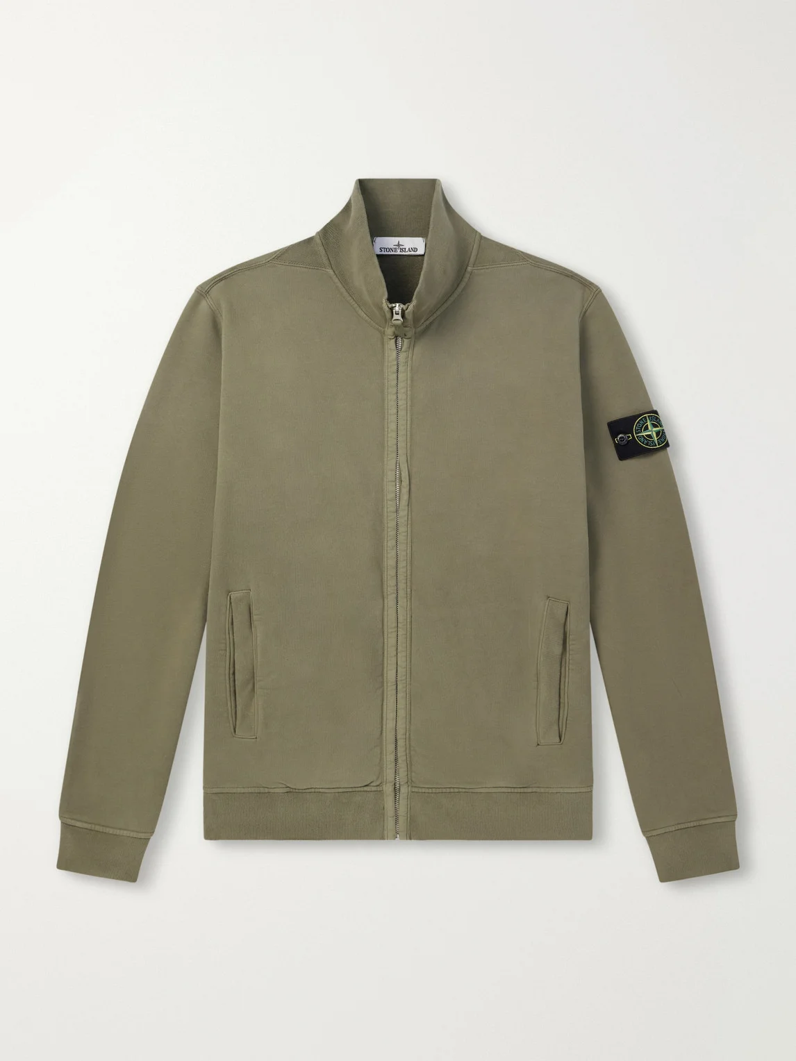Cotton-Jersey Zip-Up Sweater - 1