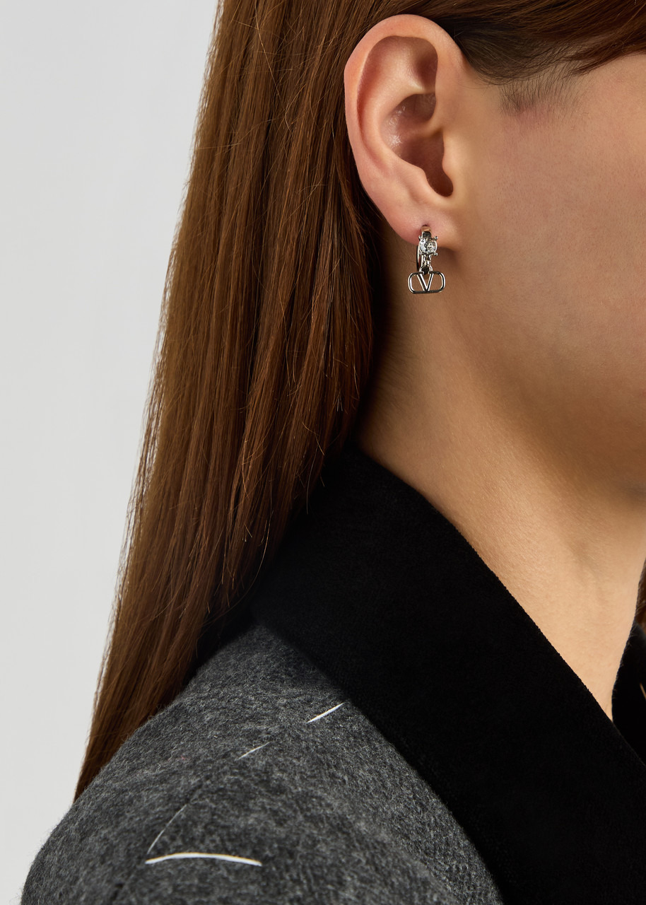 Valentino Garavani VLogo Crystal-embellished Drop Earrings - 2