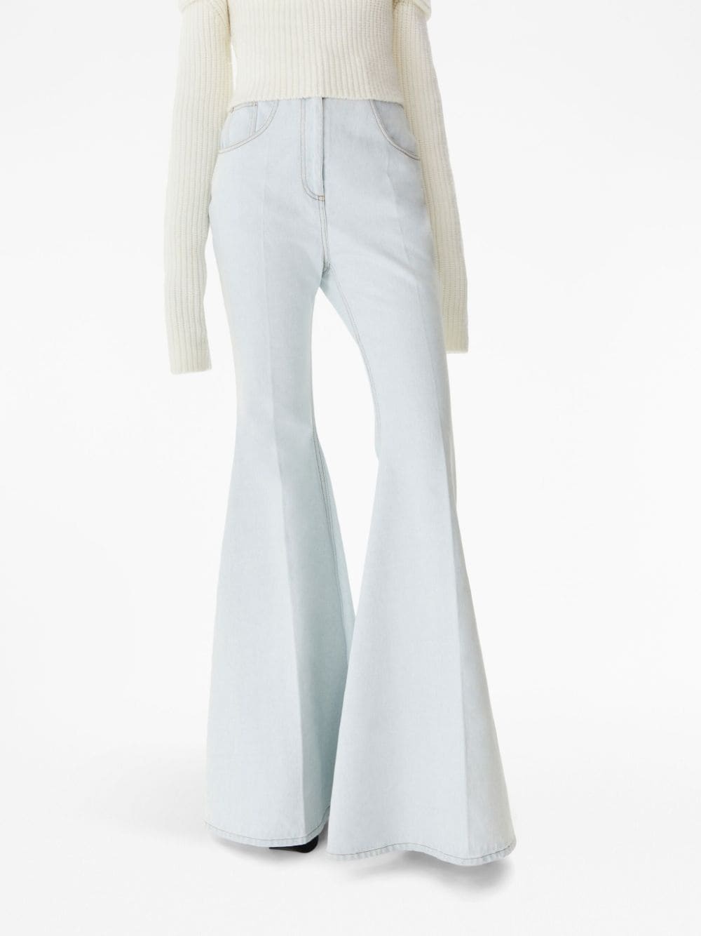 high-waisted flared jeans - 4