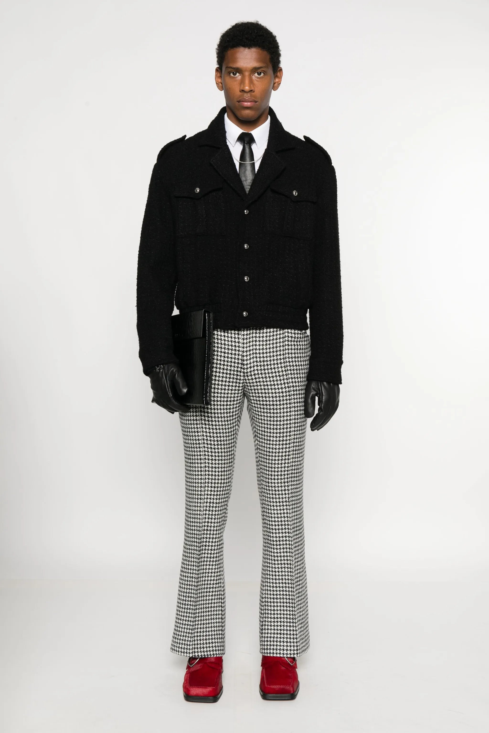 Ernest W. Baker Houndstooth Wool Trousers - 4