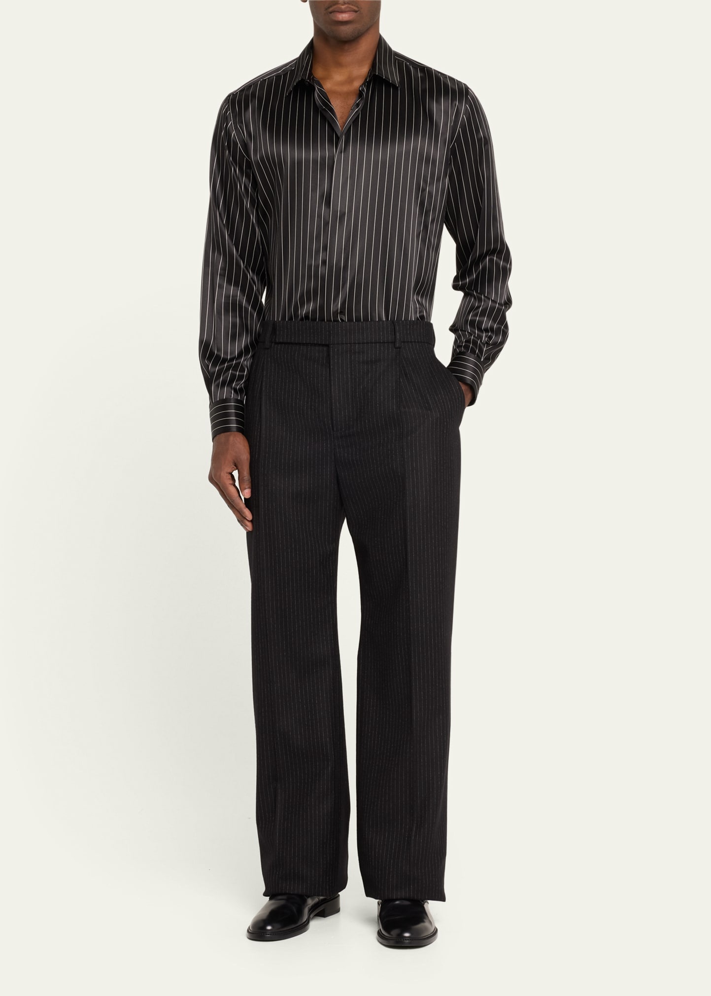 Men's Striped Silk Dress Shirt - 2