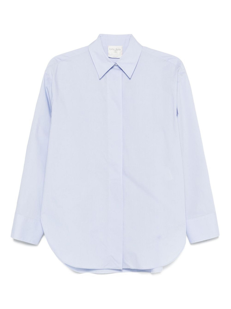 long-sleeve curved-hem shirt 1