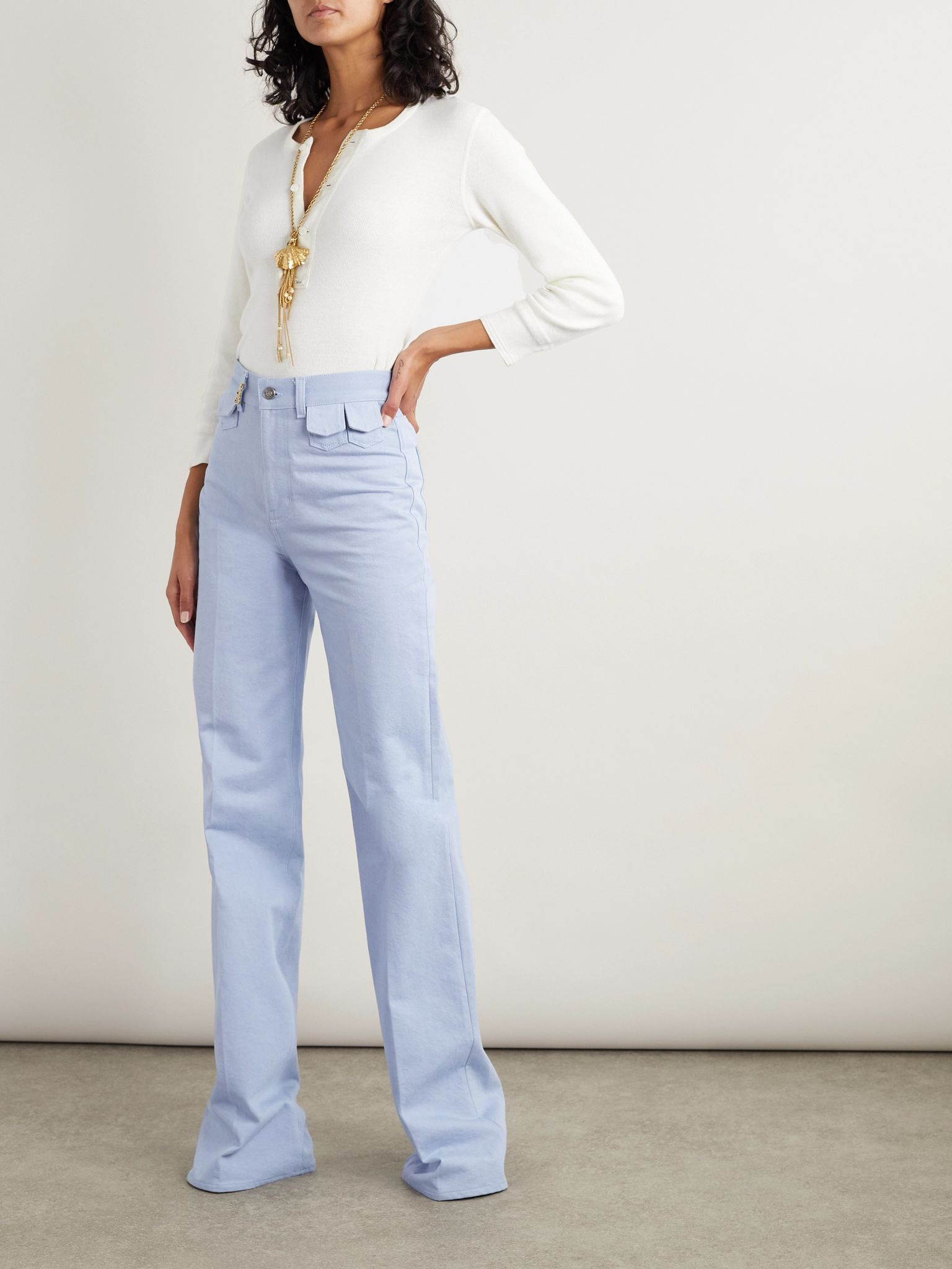 High-rise straight-leg jeans Blue - 2