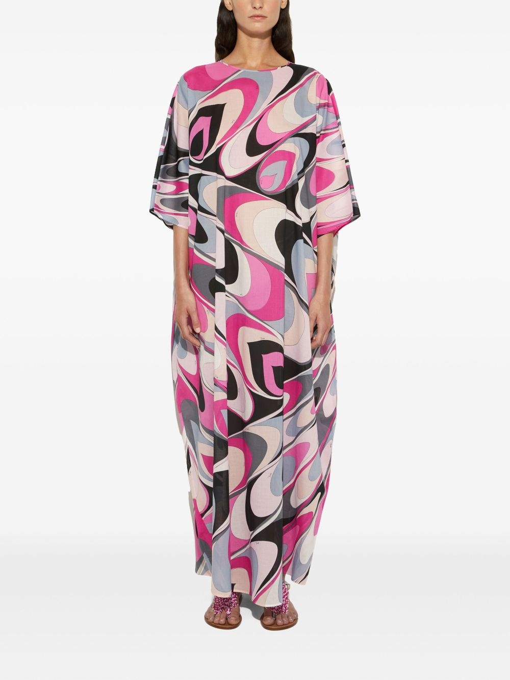 onde-print kaftan dress - 2