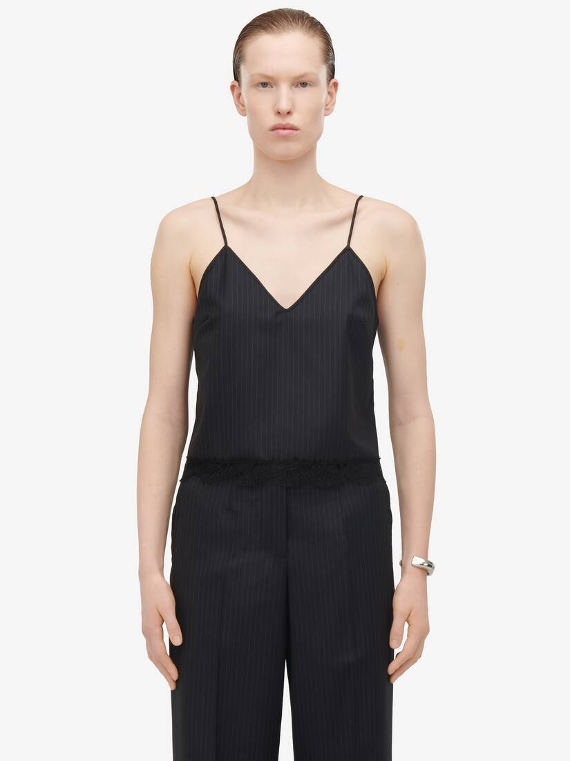 Women's High-waisted Wide Leg Trousers in Navy - 5