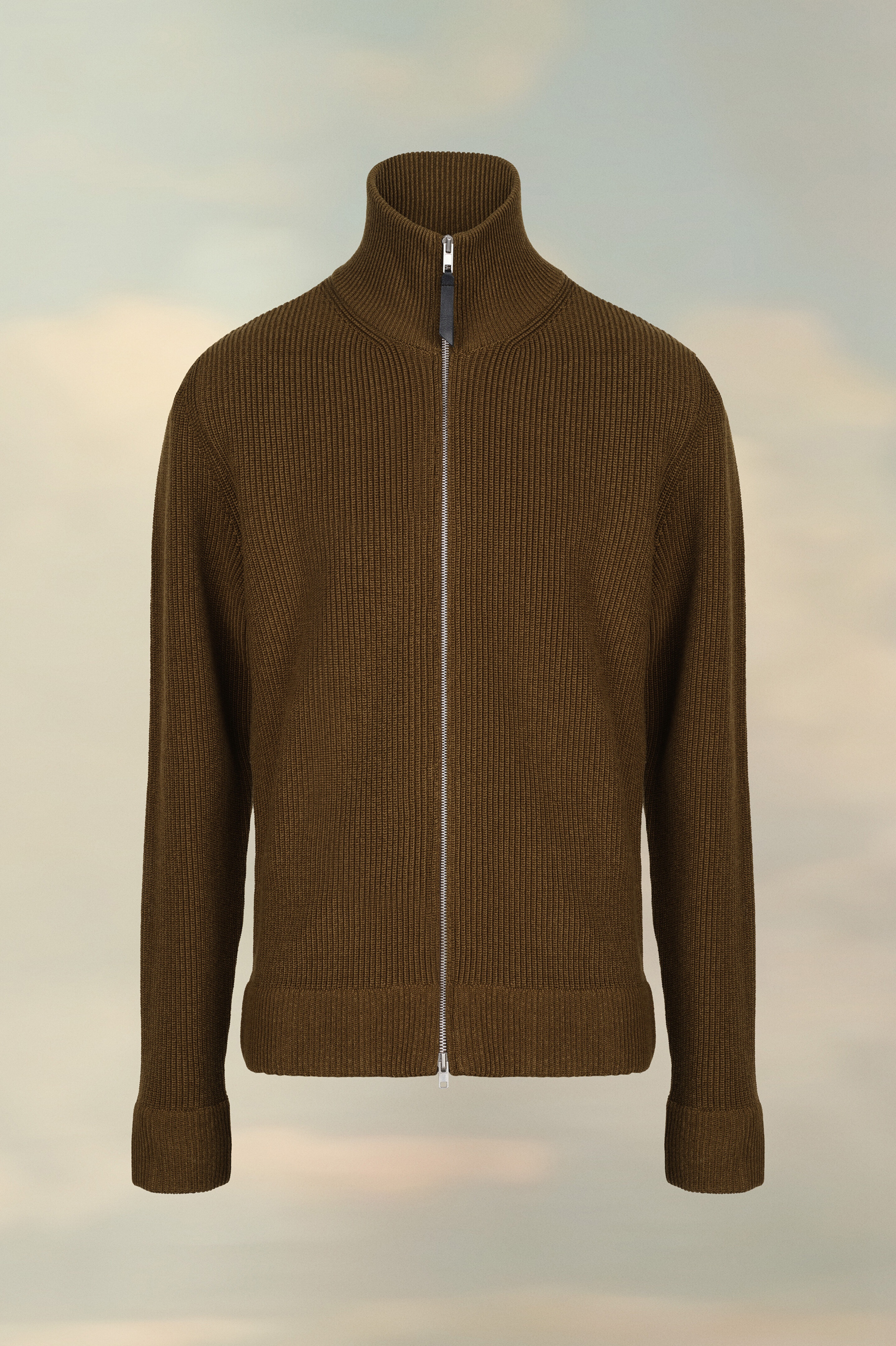 Knit zip-up cardigan - 2