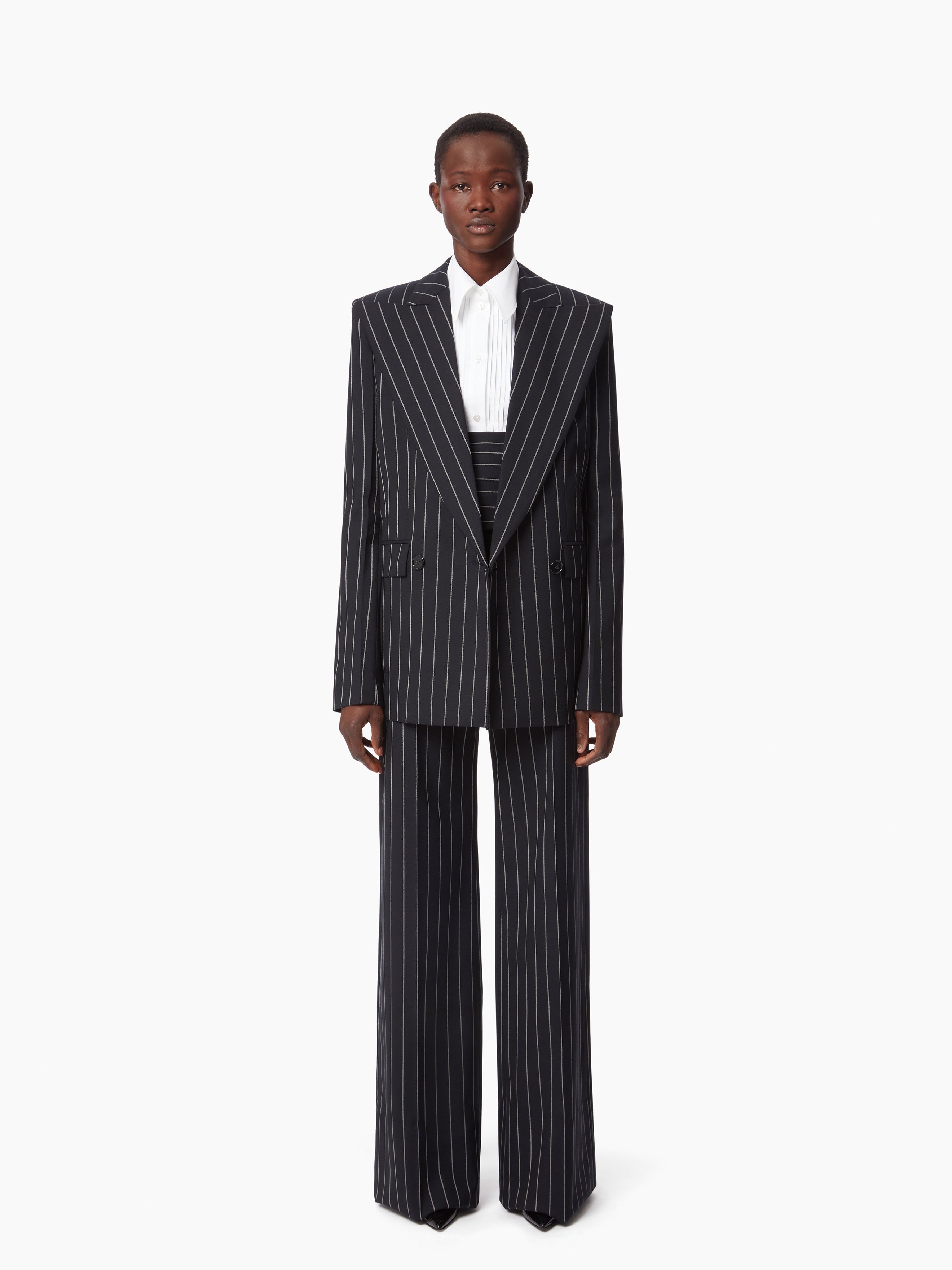 PINSTRIPE VIRGIN WOOL BLAZER - 1