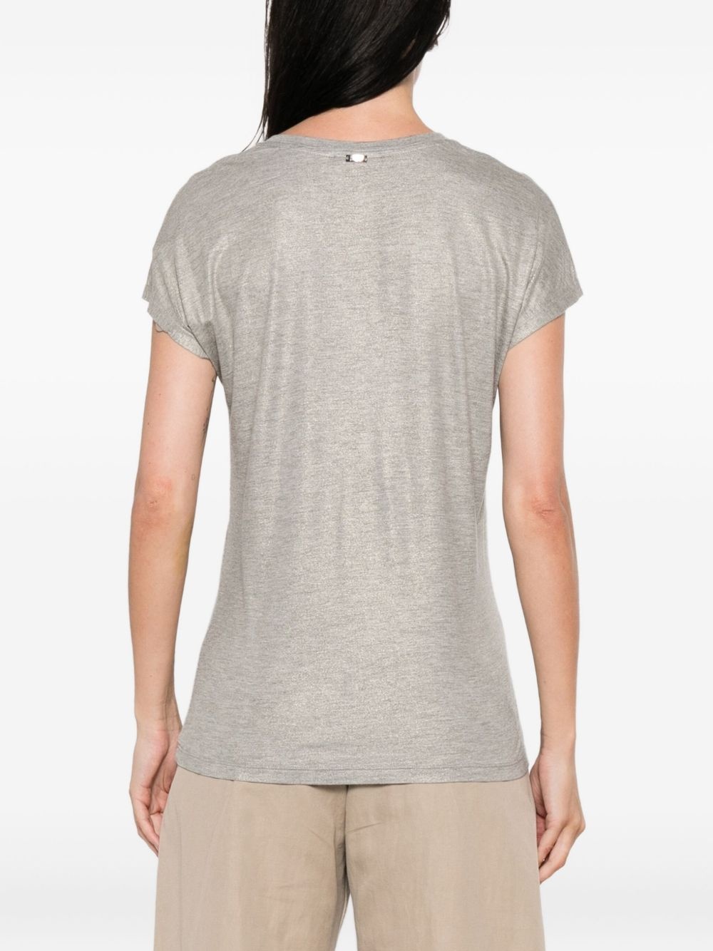 metallic v-neck tee - 4