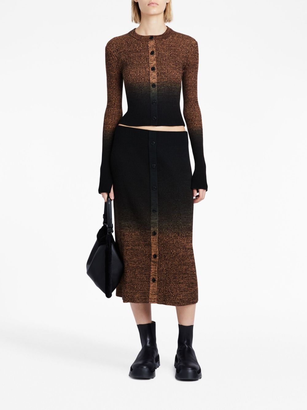 gradient-effect knitted midi skirt - 2