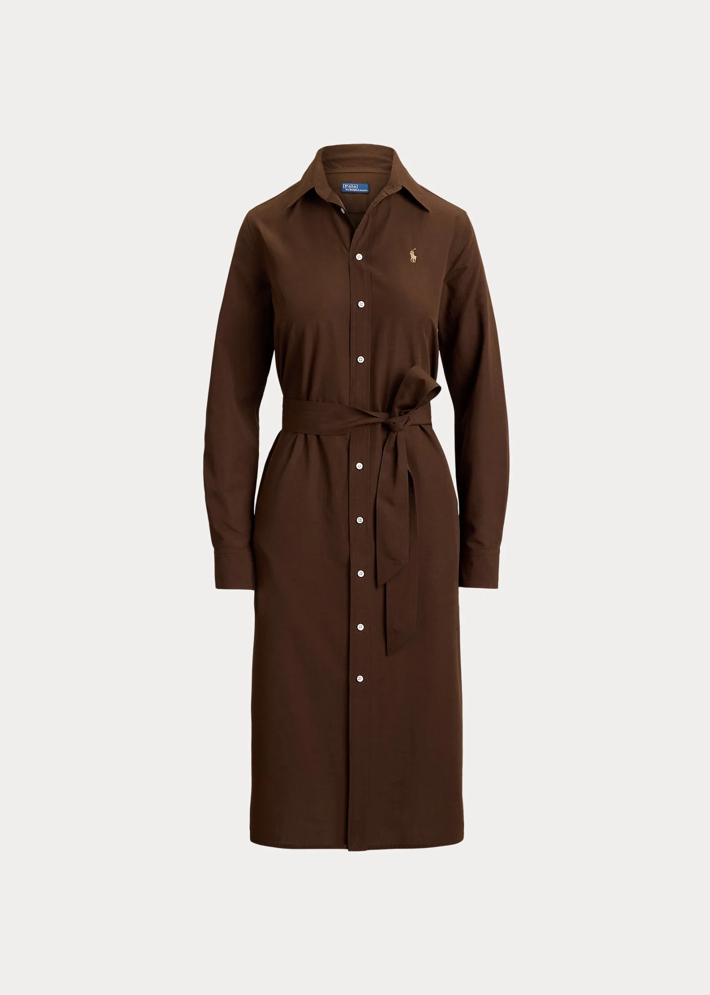 Cotton-Linen Belted Shirtdress - 1