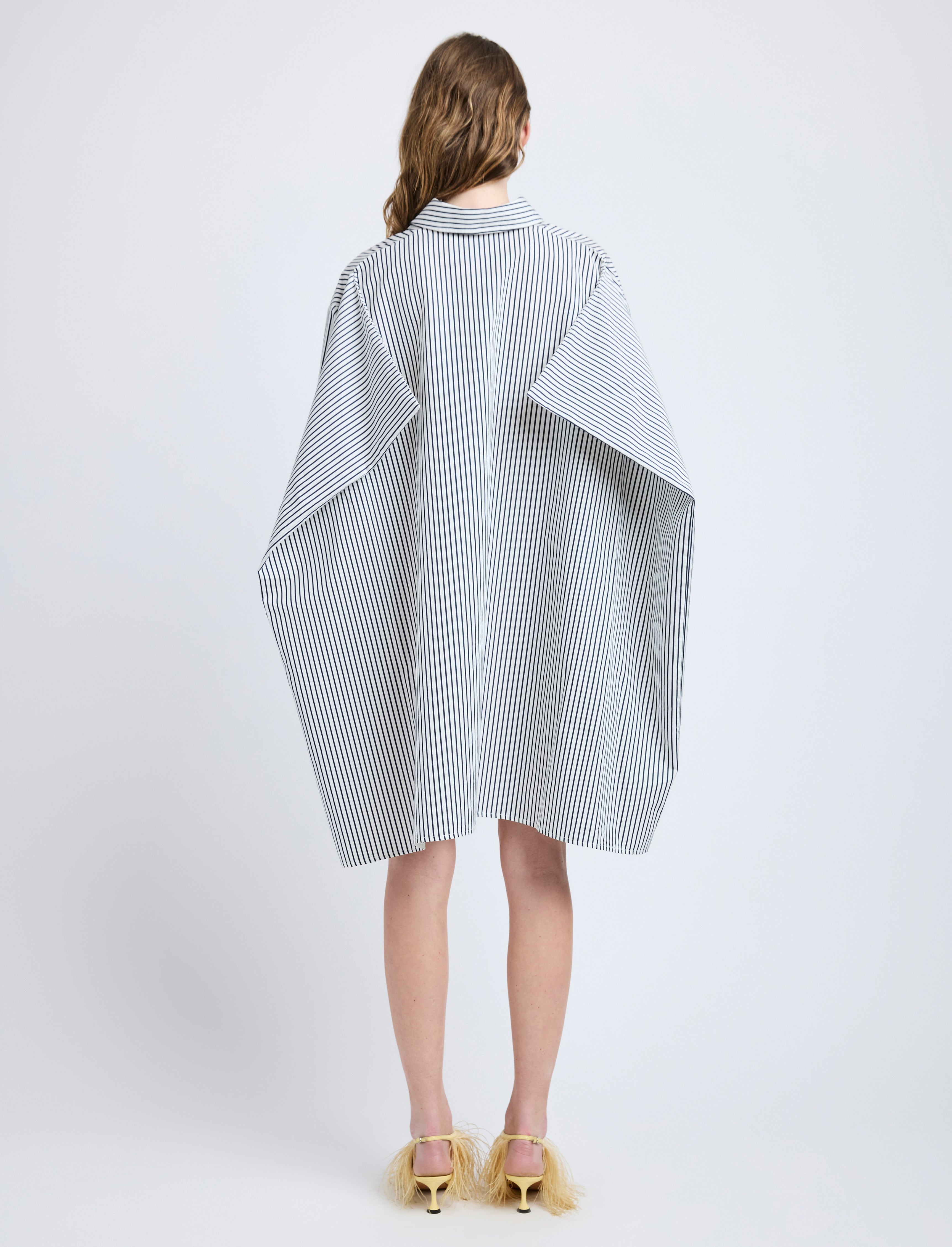 Isla Dress in Stripe Cotton Silk Poplin - 4
