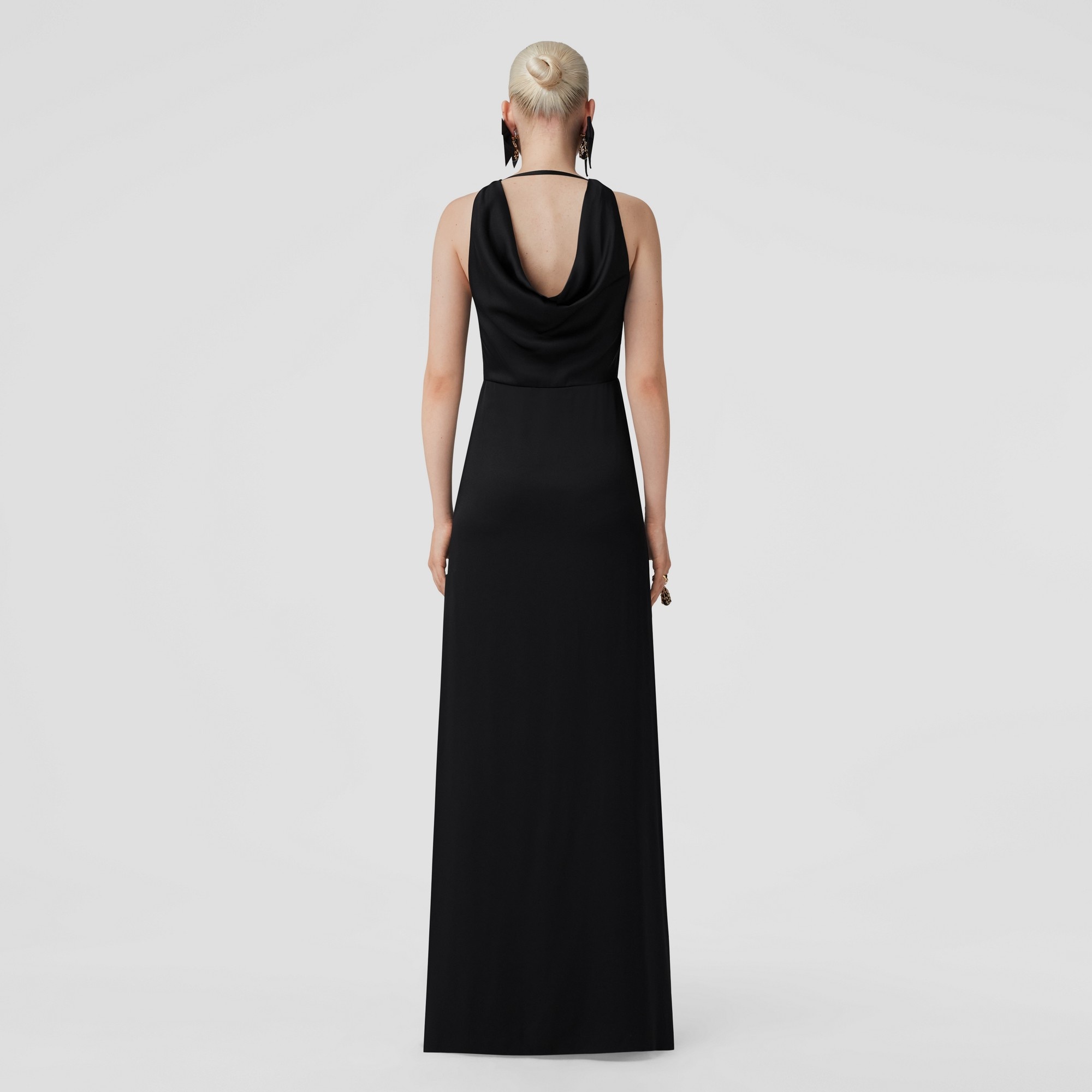 Sleeveless Silk Satin Gown - 4