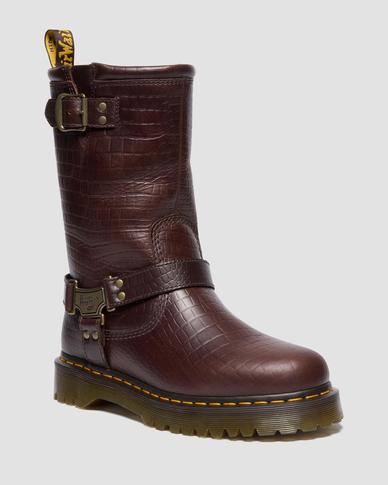 Anistone Hi Reptile Emboss Pull Up Boots 5