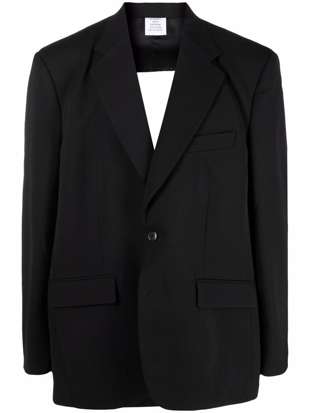 cutout single-breasted blazer - 1