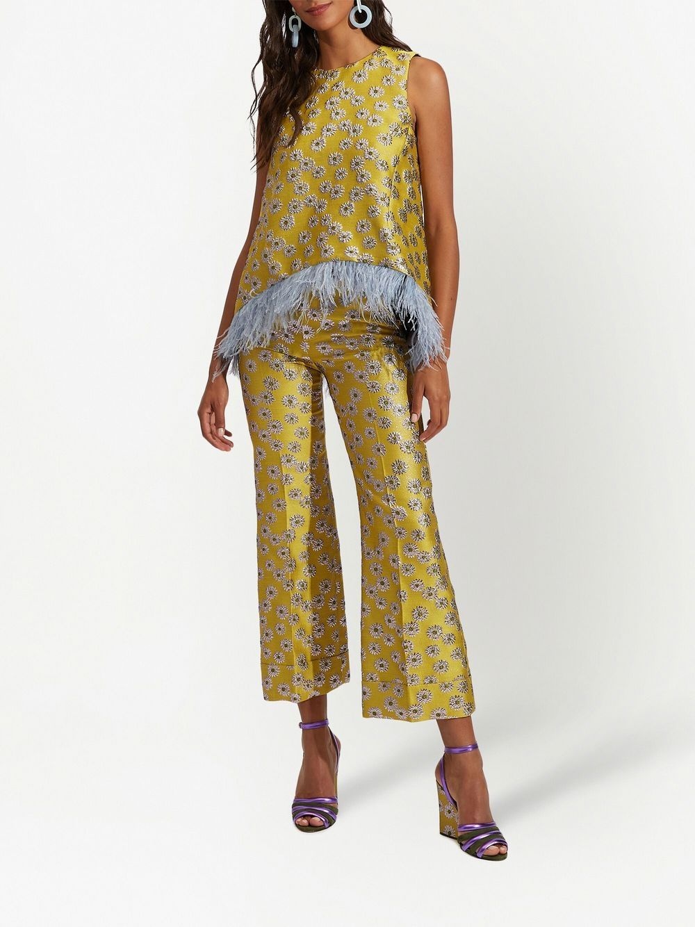 Hendrix floral-embroidery flared trousers - 2