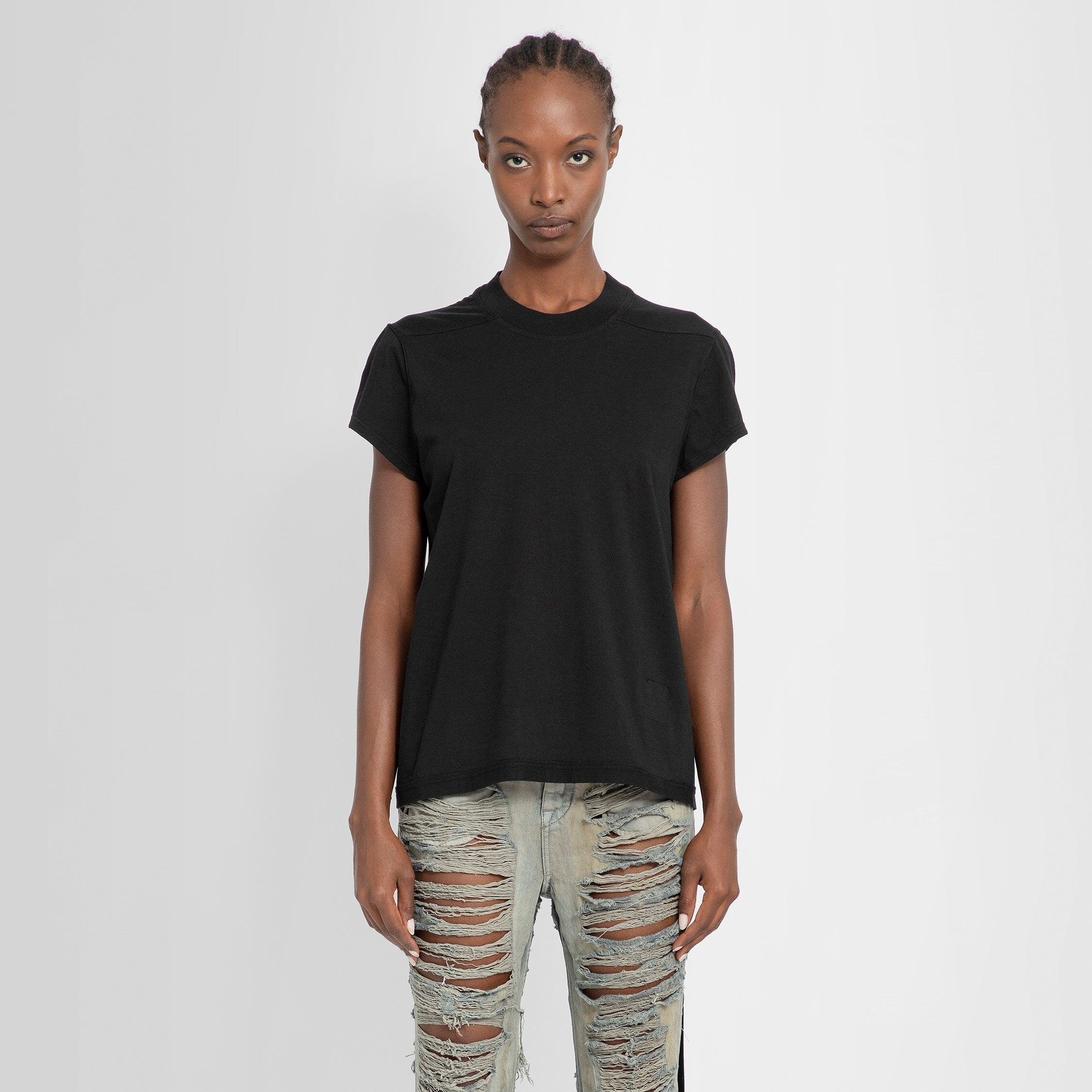 RICK OWENS WOMAN BLACK T-SHIRTS - 5