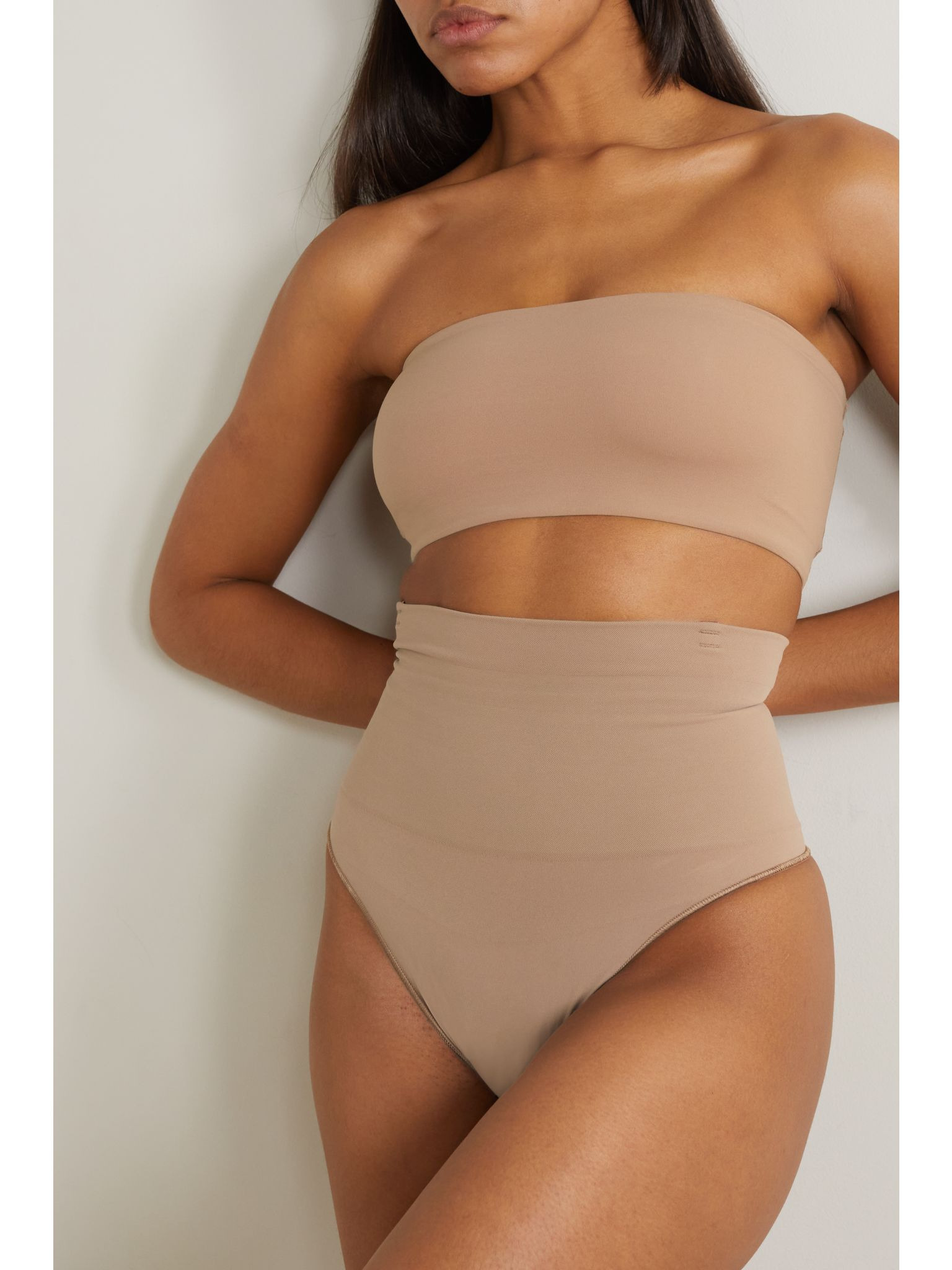 Core Control High Waist Thong - Sienna Beige - 5