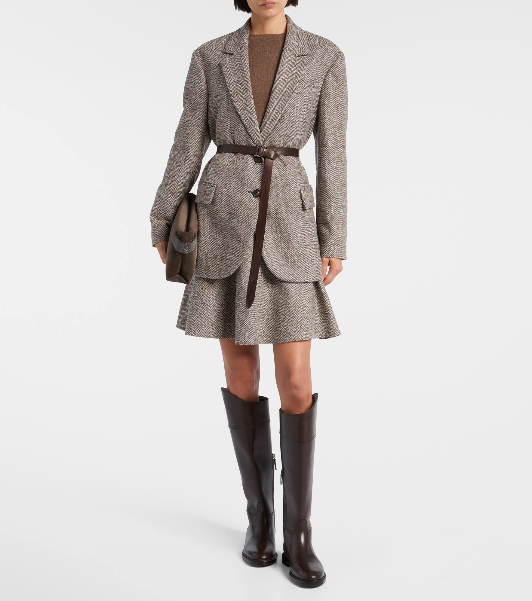 High-rise wool-blend miniskirt - 2