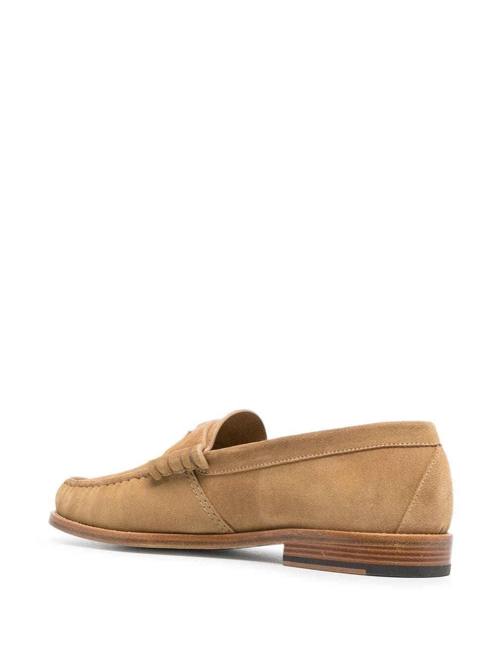 strap-detail suede loafers - 3