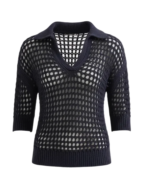 Unspoken Truth Polo Sweater in Night Sky - 1