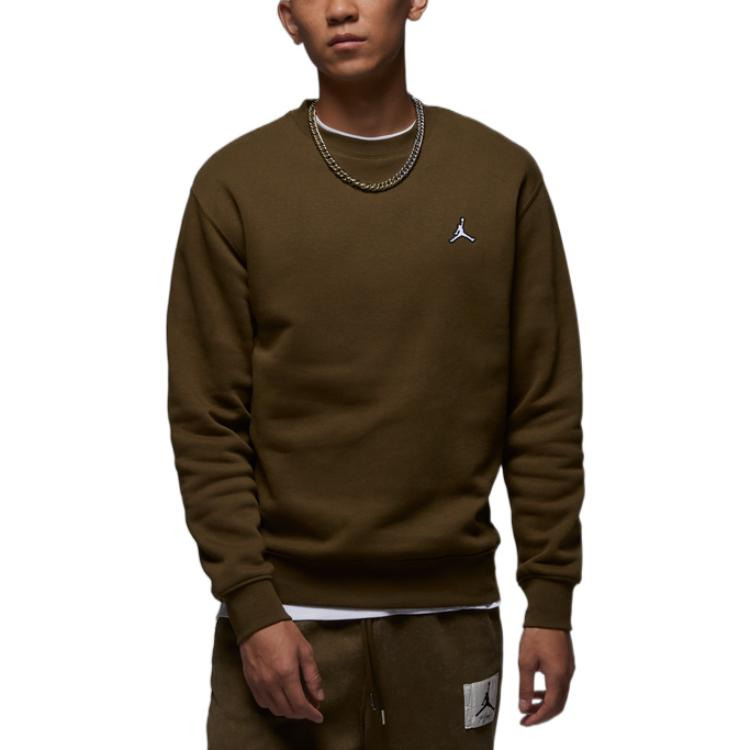 Air Jordan Fleece Crewneck Top 'Olive' FB7656-361 - 5
