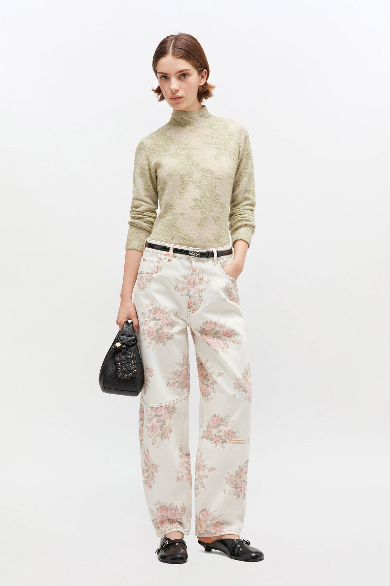 FLORAL PRINTED STARY JEANS - 2