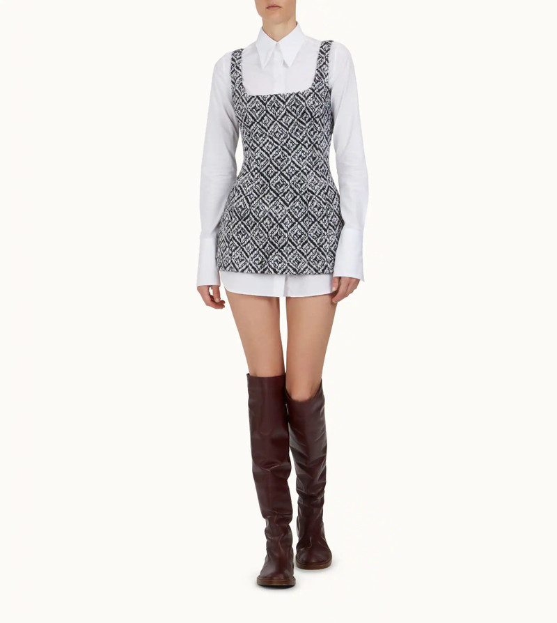 Tod's MINI DRESS - WHITE, BLACK outlook