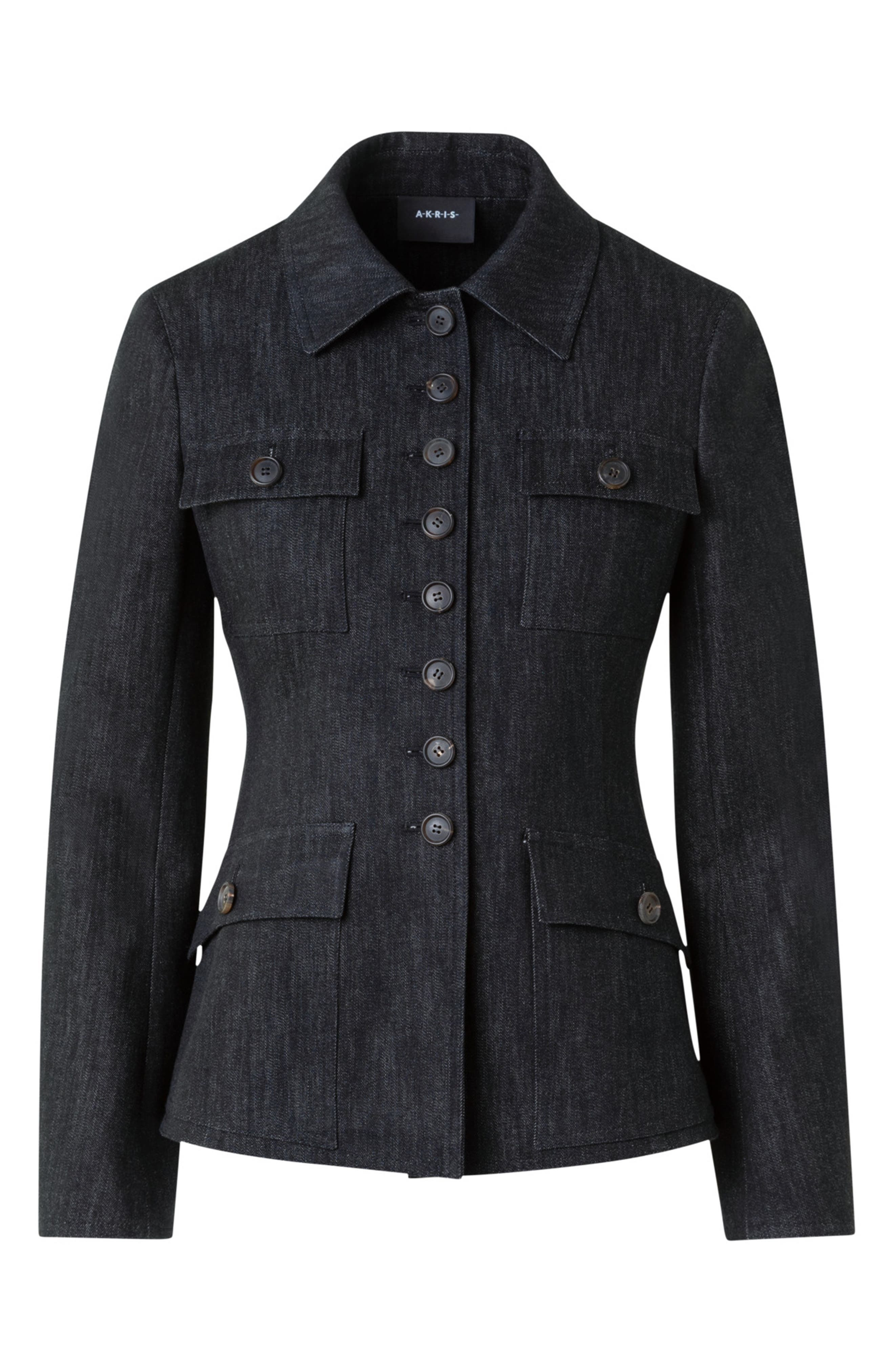 Akris Denim Shirt Jacket in Black Denim at Nordstrom - 5