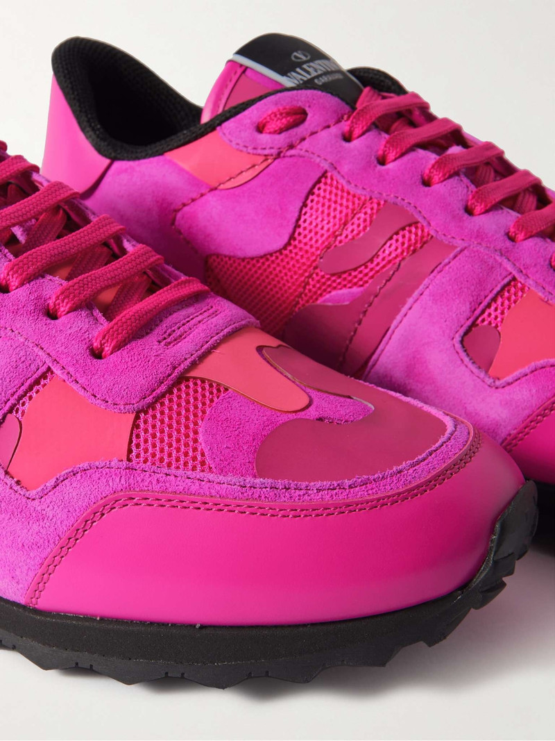 Valentino Garavani Rockrunner Suede, Leather and Mesh Sneakers 6