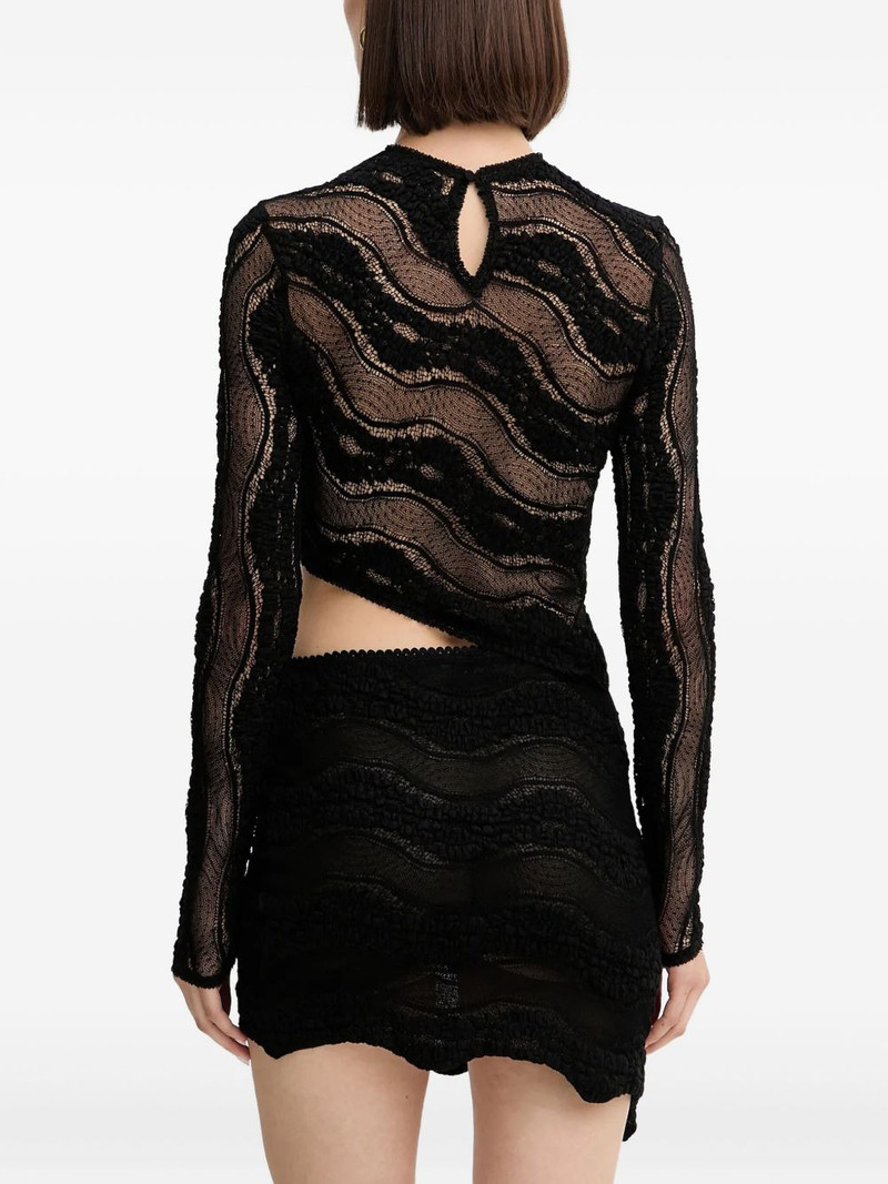 cut-out asymmetrical lace T-shirt 3