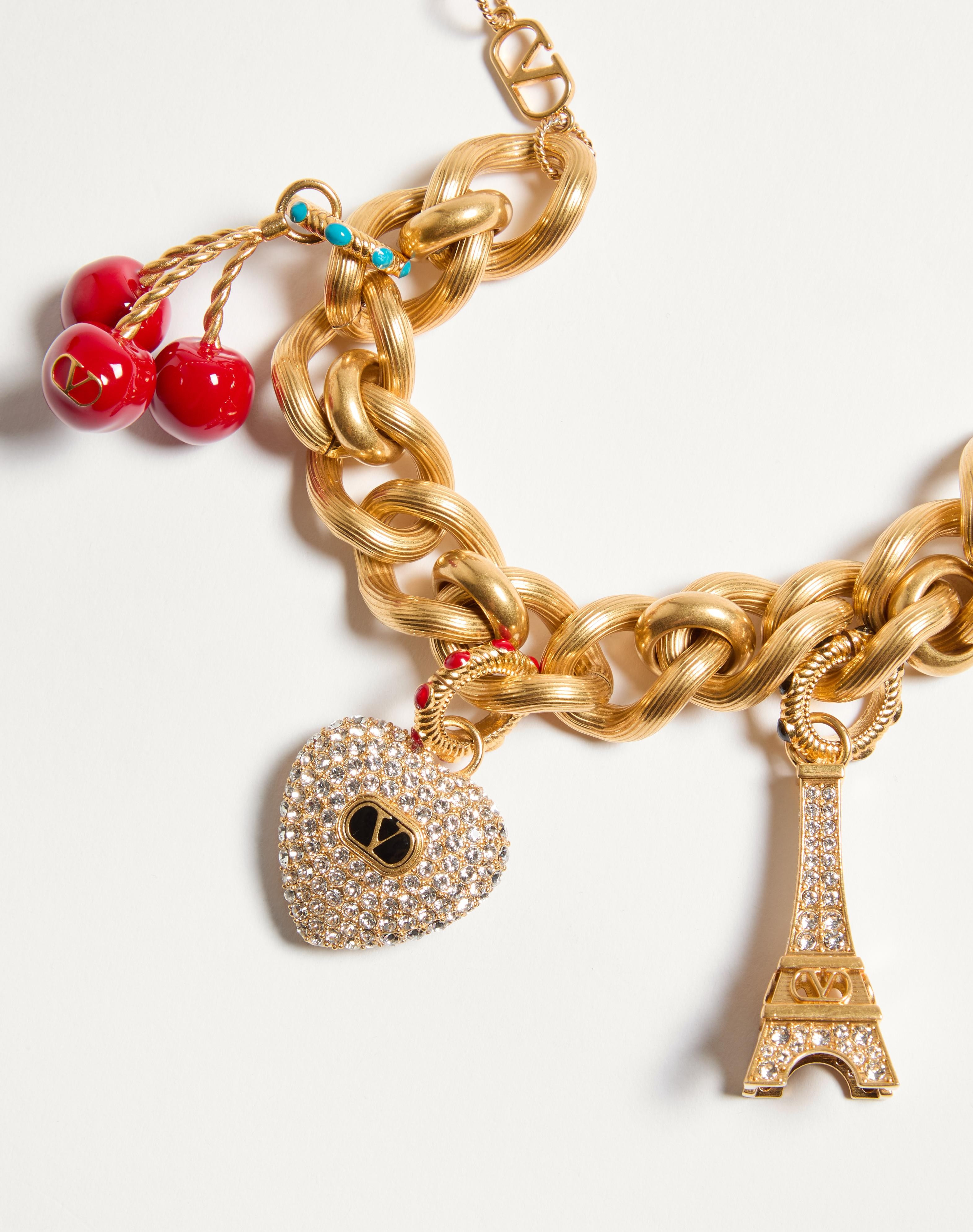 CHEZ VALENTINO BRACELET IN METAL, ENAMEL AND SWAROVSKI® CRYSTALS - 4