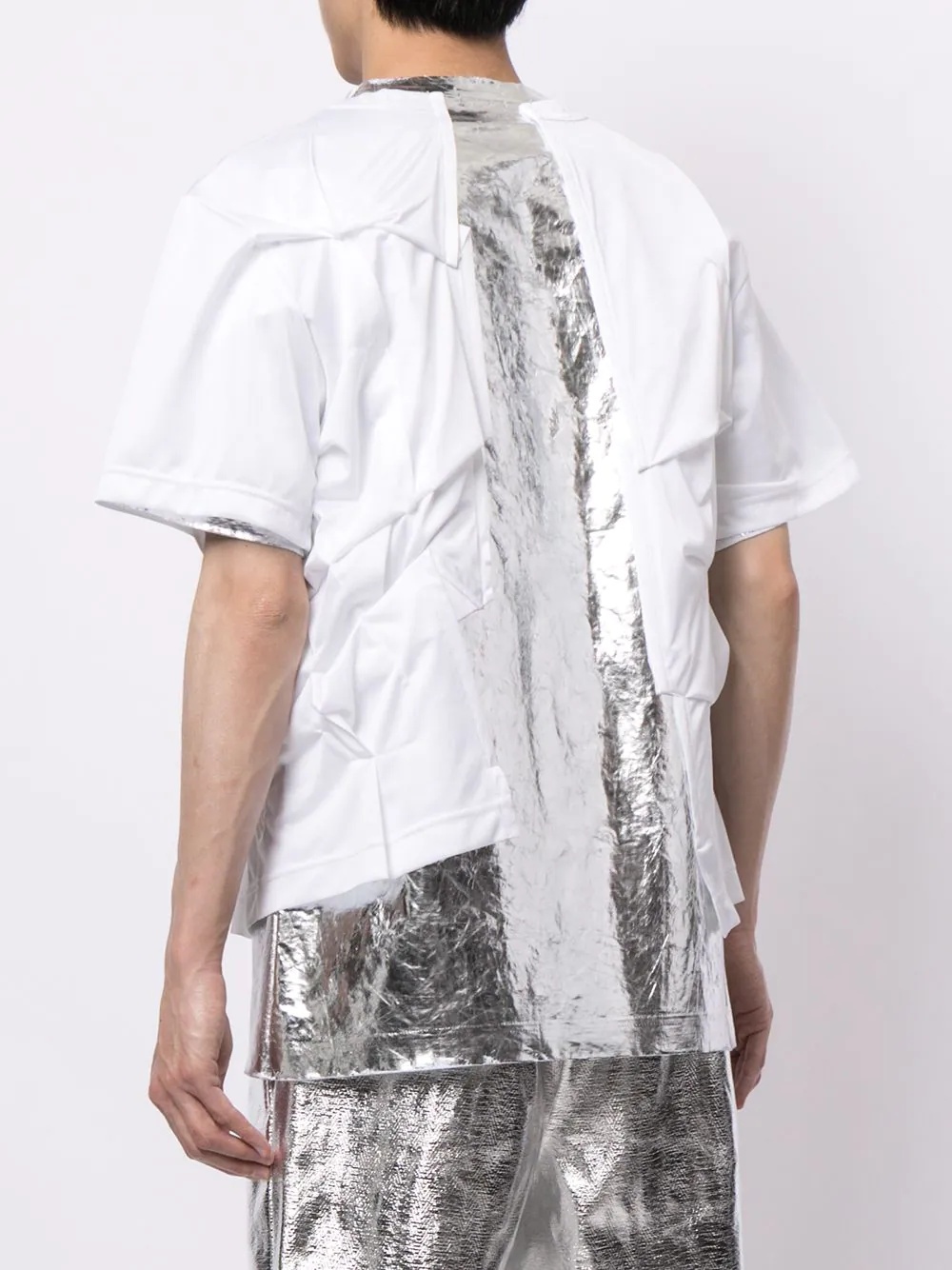 metallic-panel T-shirt - 4