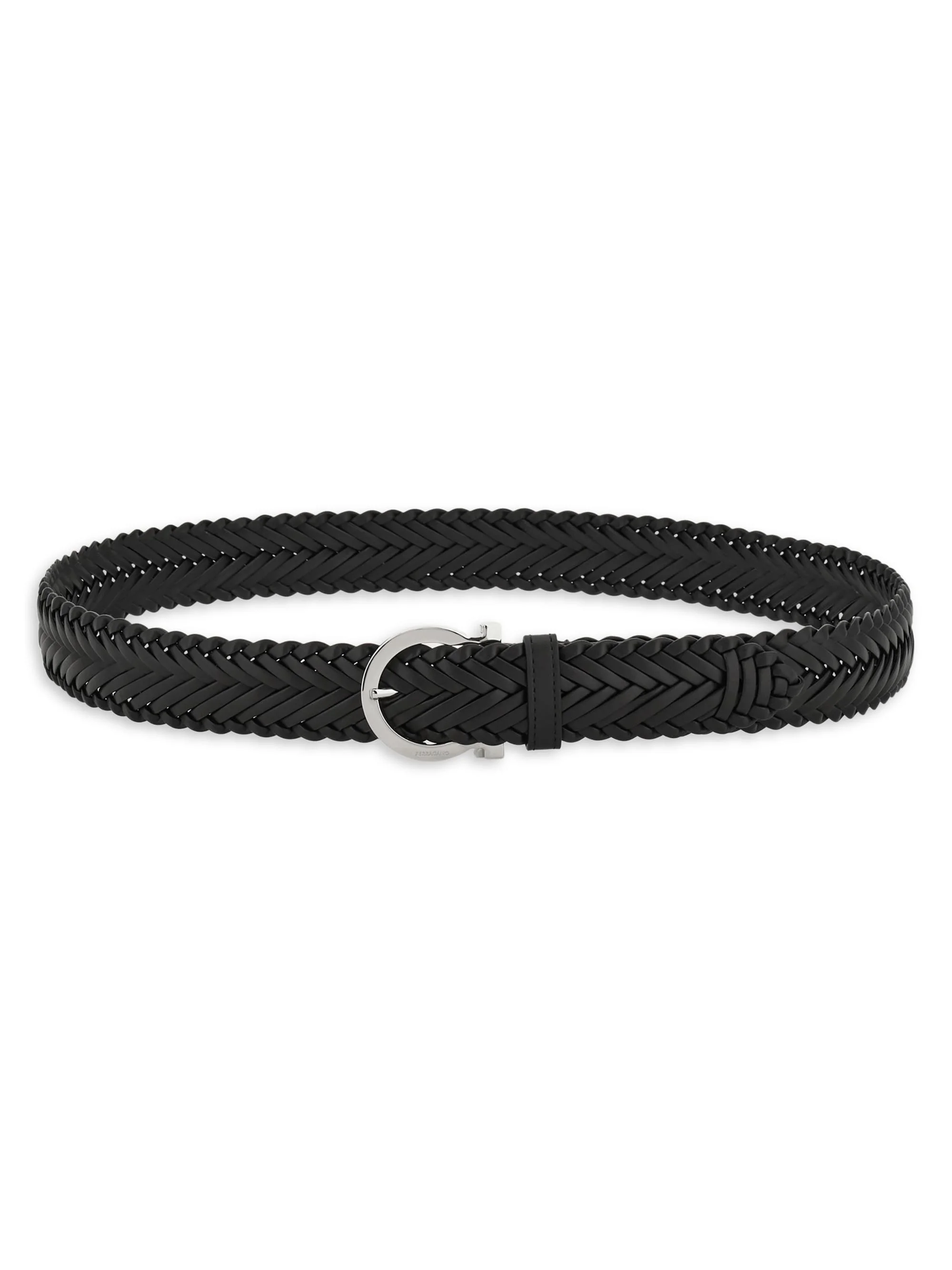 Men's Testa Di Moro Woven Leather Belt - Nero - 1
