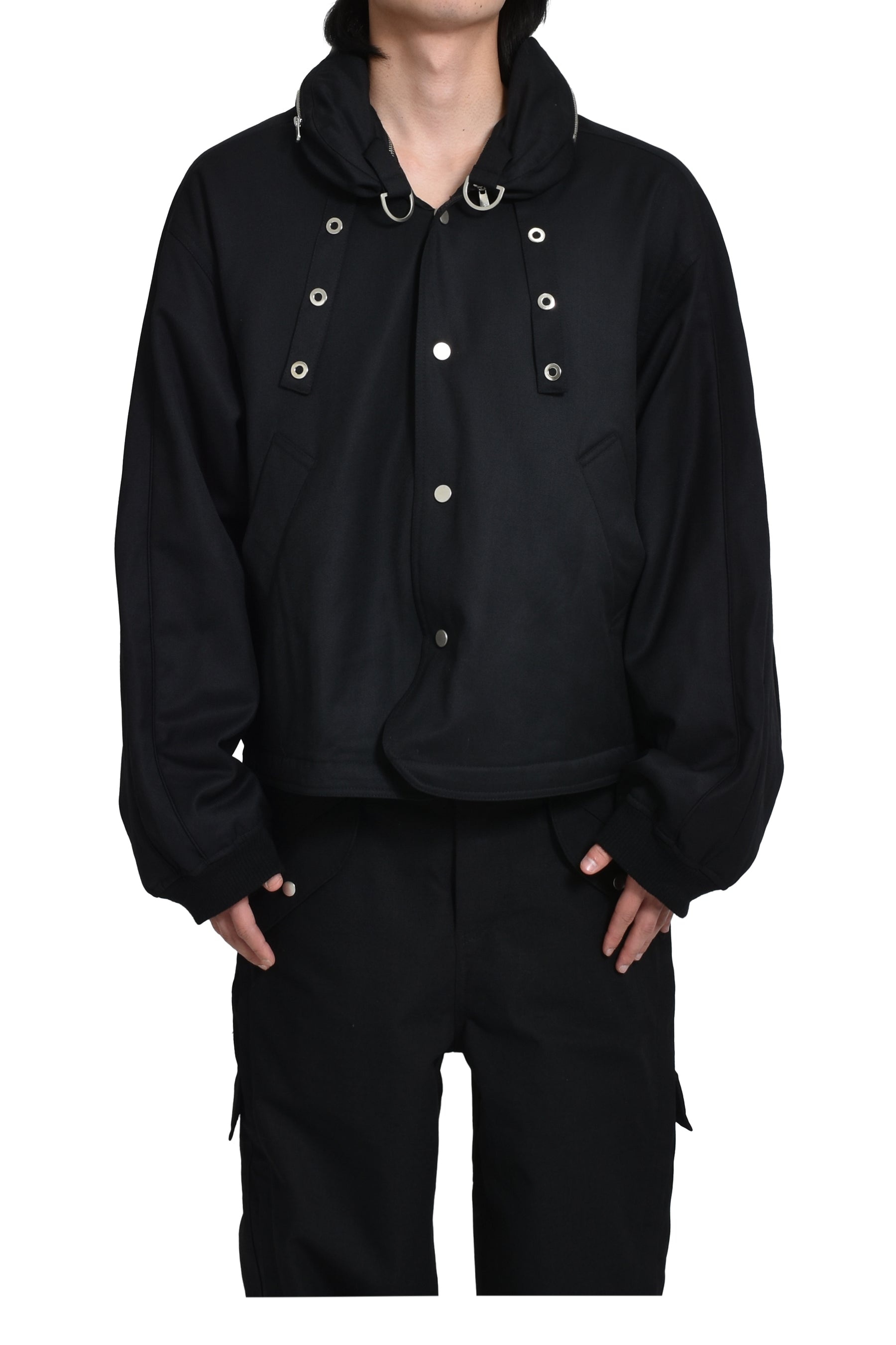 REIA HOODED PARACHUTE JACKET / BLK - 1