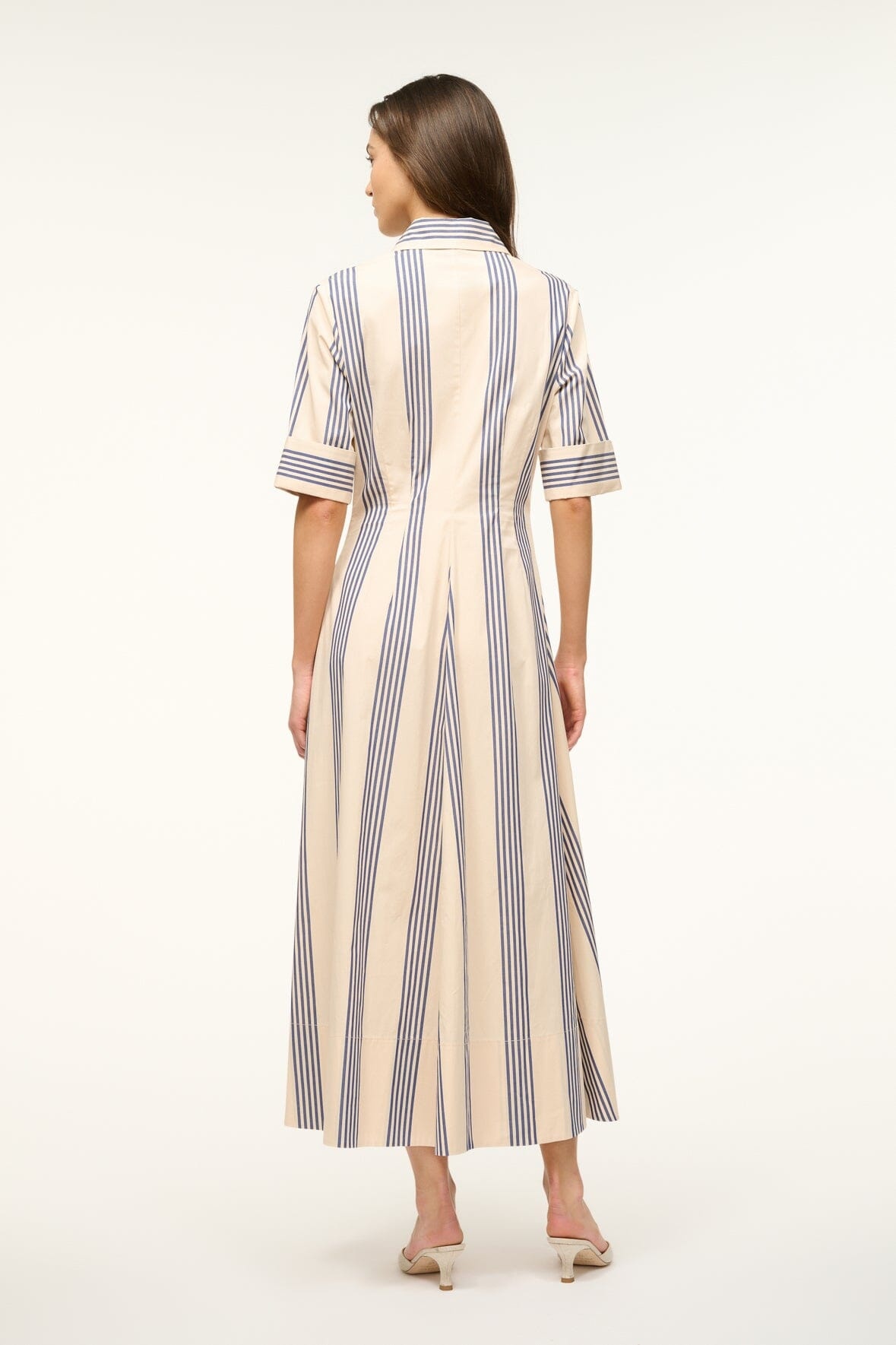 STAUD JOAN MAXI DRESS MARINE BAYADERE STRIPE - 4