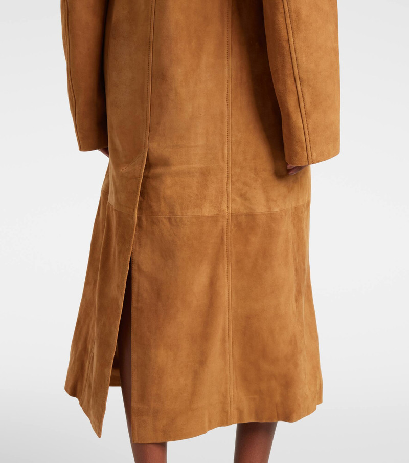Double-breasted suede coat 6