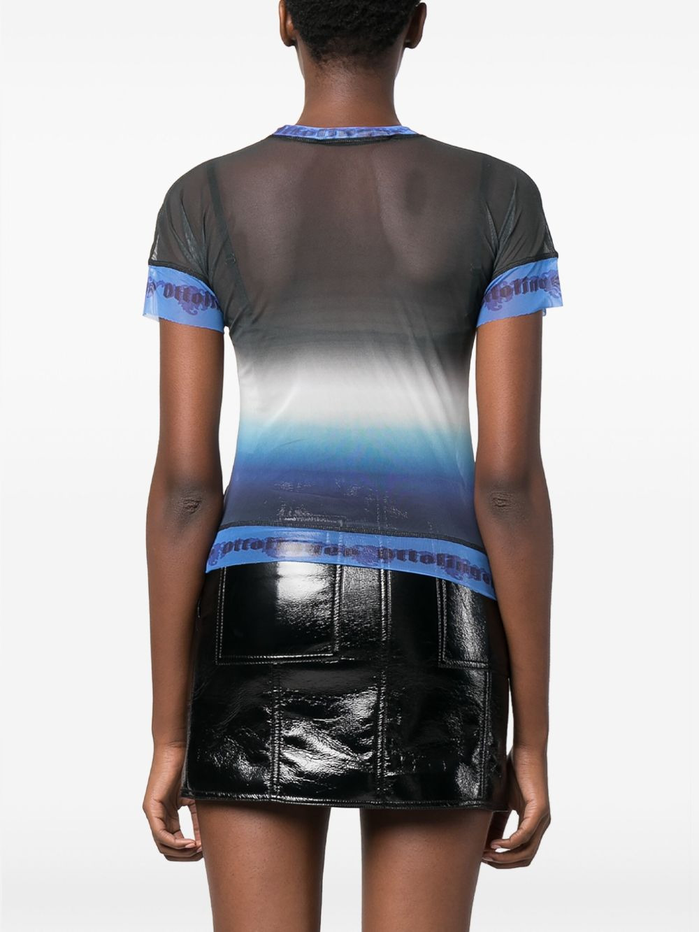 logo-trim ombré T-shirt - 4