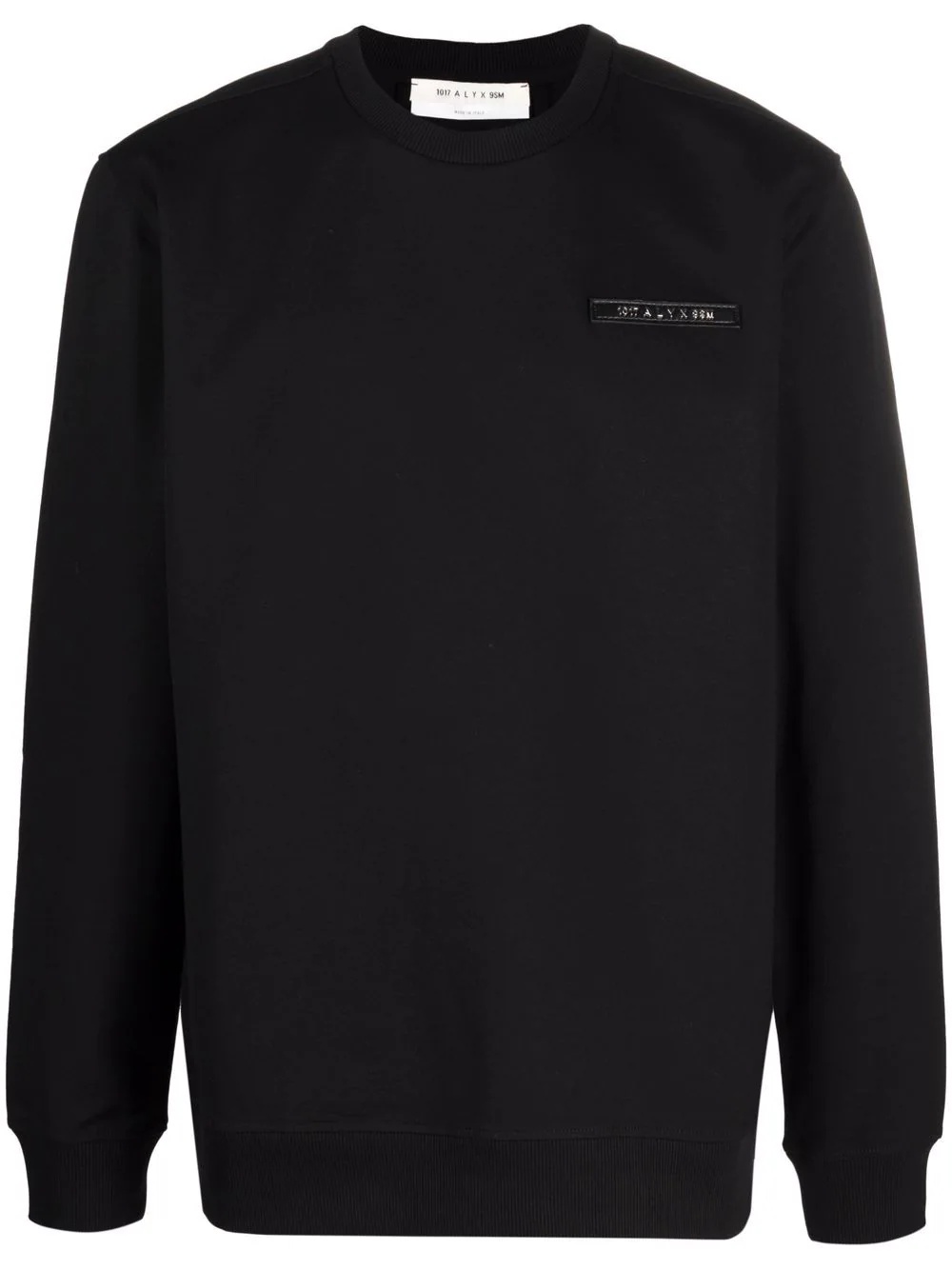 logo-patch crew neck sweatshirt - 1