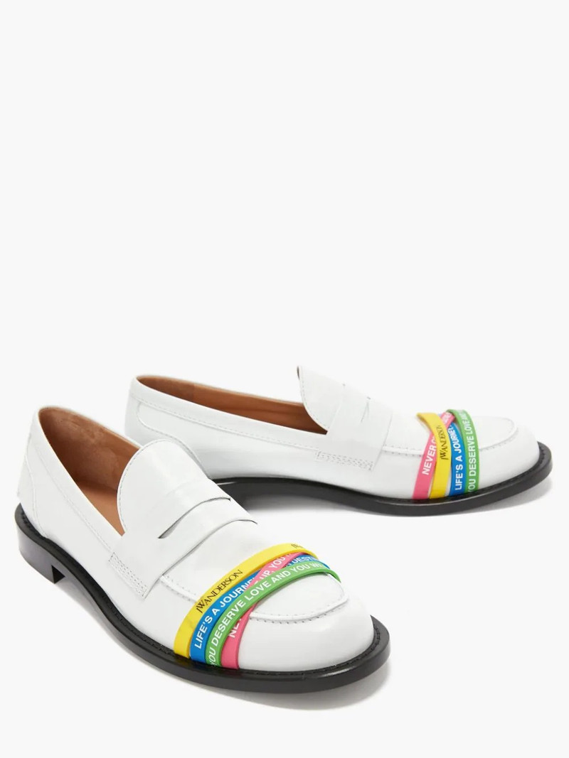JW Anderson elasticated-straps leather loafers outlook