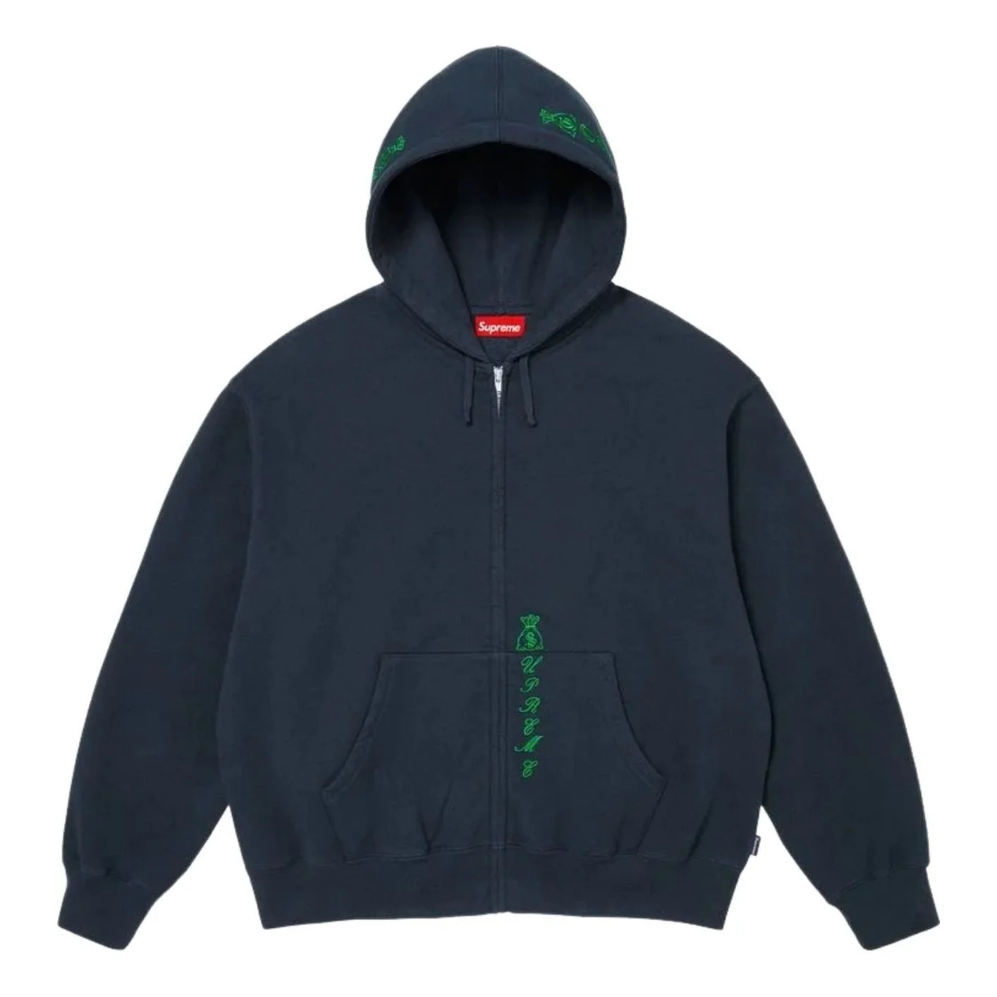 Supreme FW26 God Over Money Zip Up Hooded Sweatshirt 'Navy' SUP-FW26-044-NVY - 1