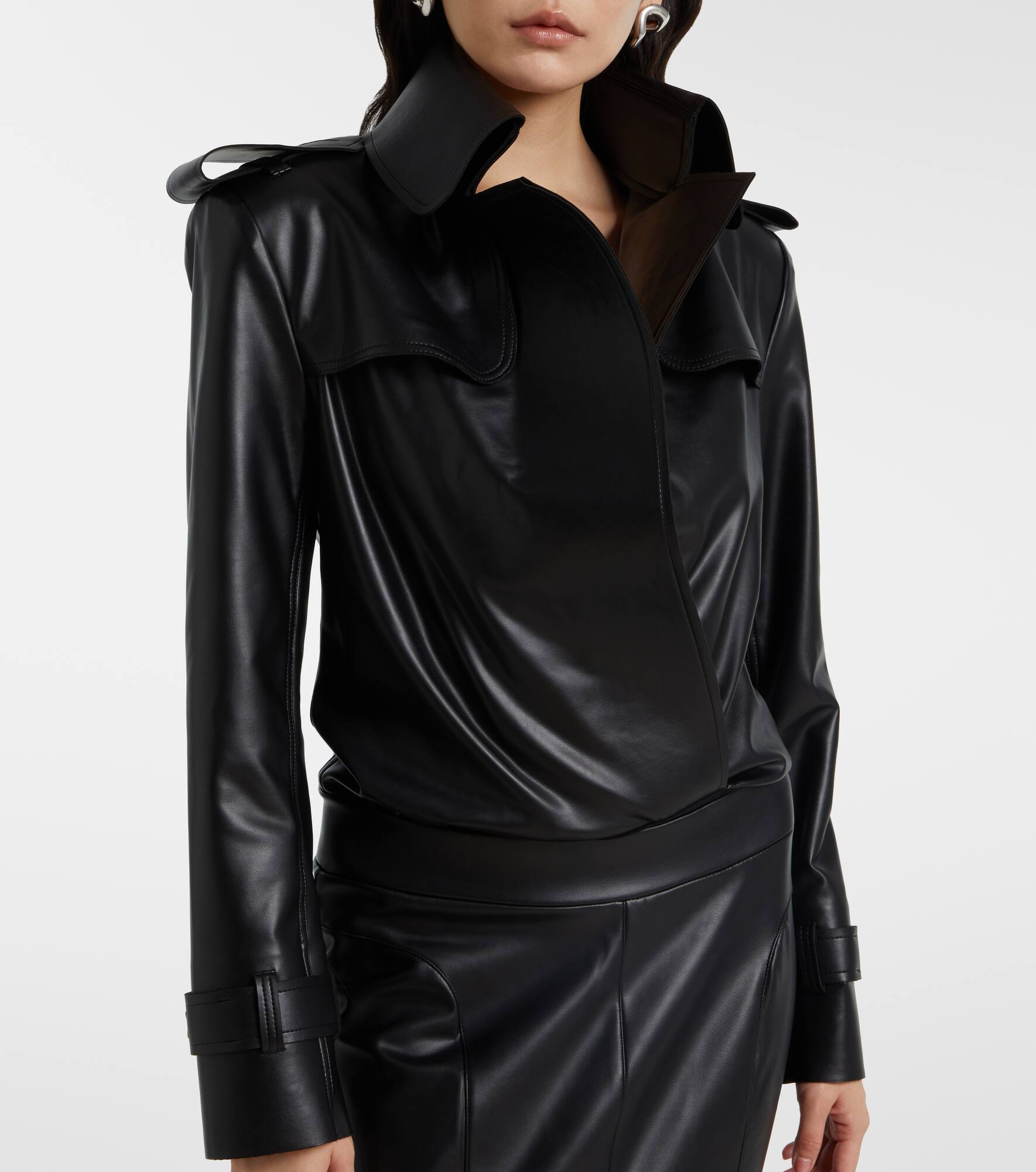 Faux leather bodysuit - 6