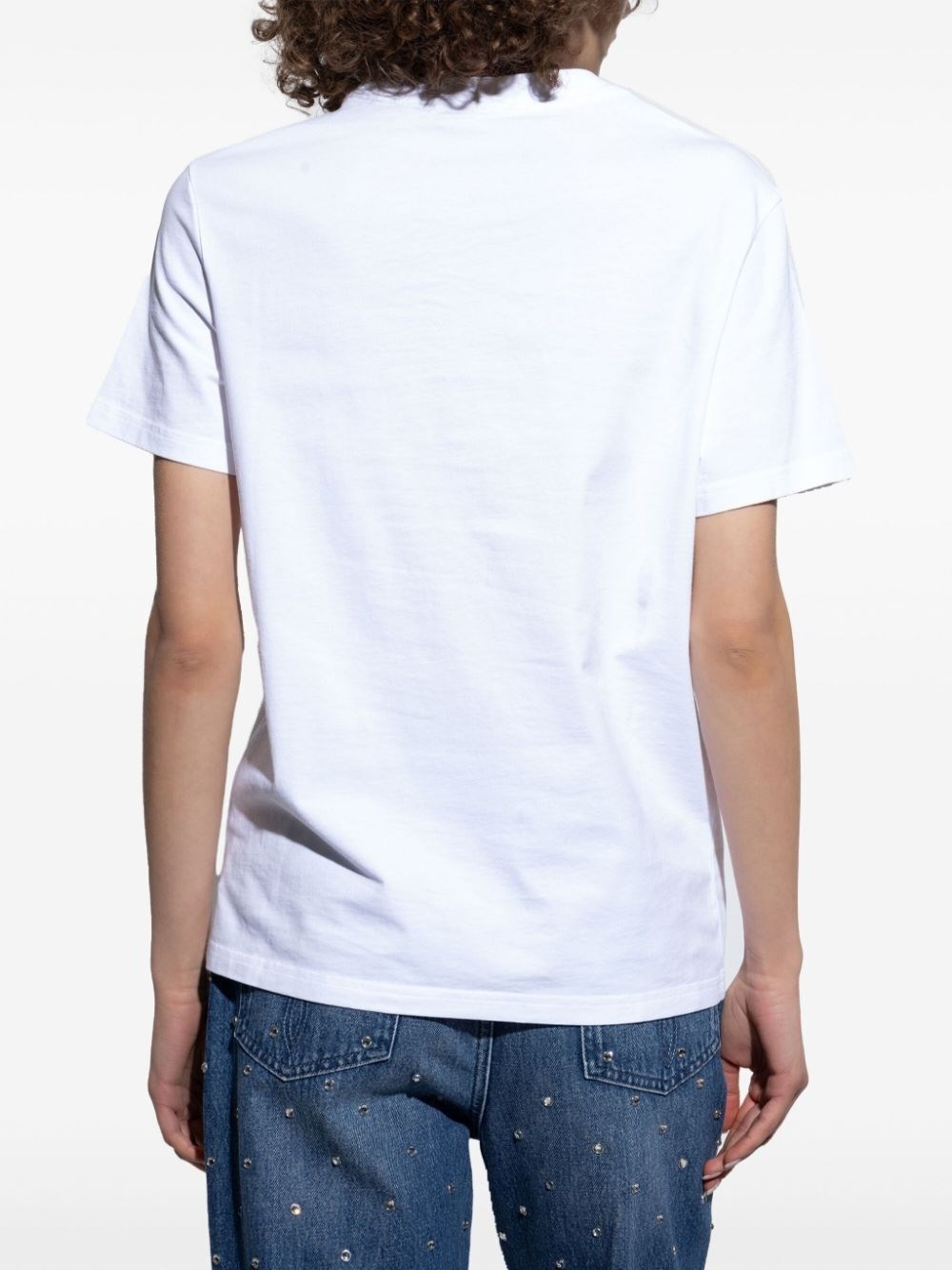 【関税＆送料込み】Versace Fringed Logo T-Shirt Clothing Fringed Embroidered Logo Slim-Fit T-Shirt | VERSACE
