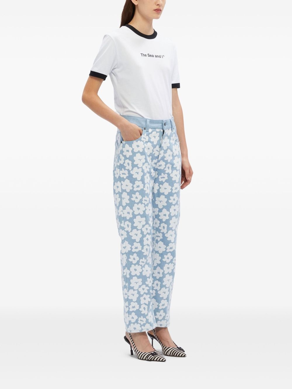 floral-print straight pants - 3