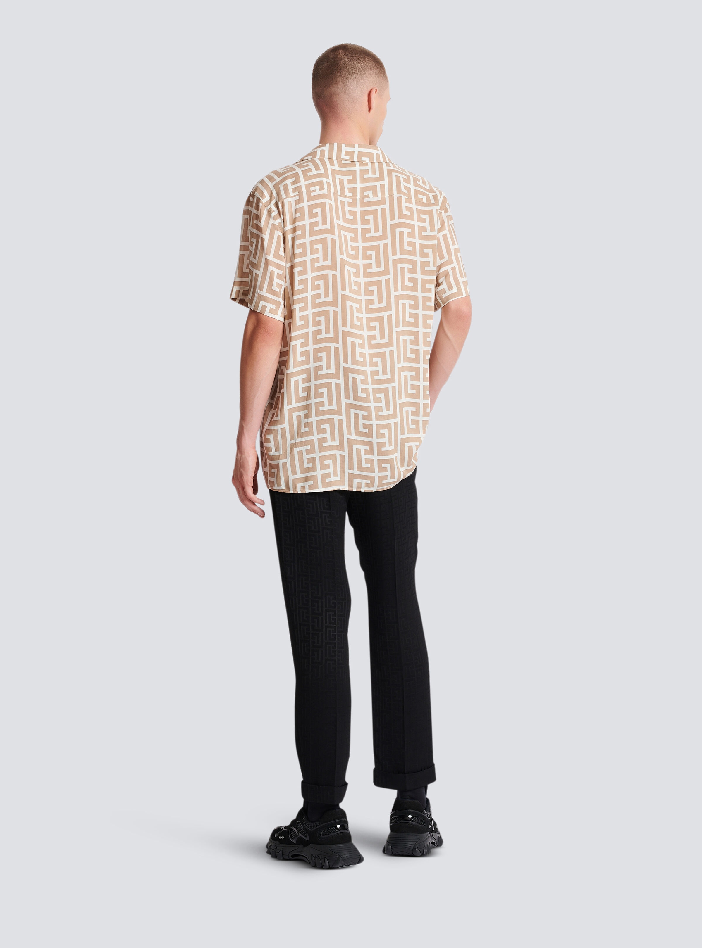 Monogram print flowing shirt - 4