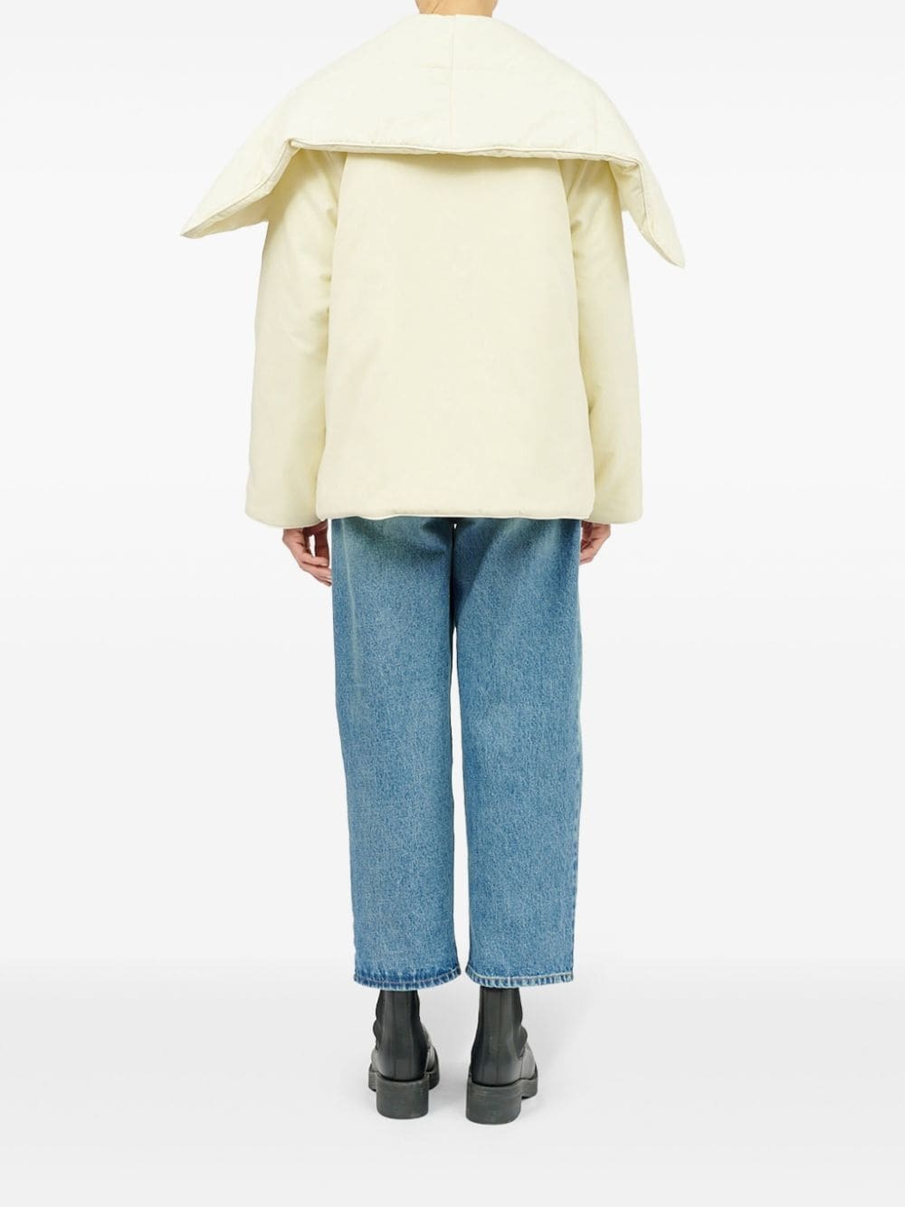 oversize-collar padded jacket - 4