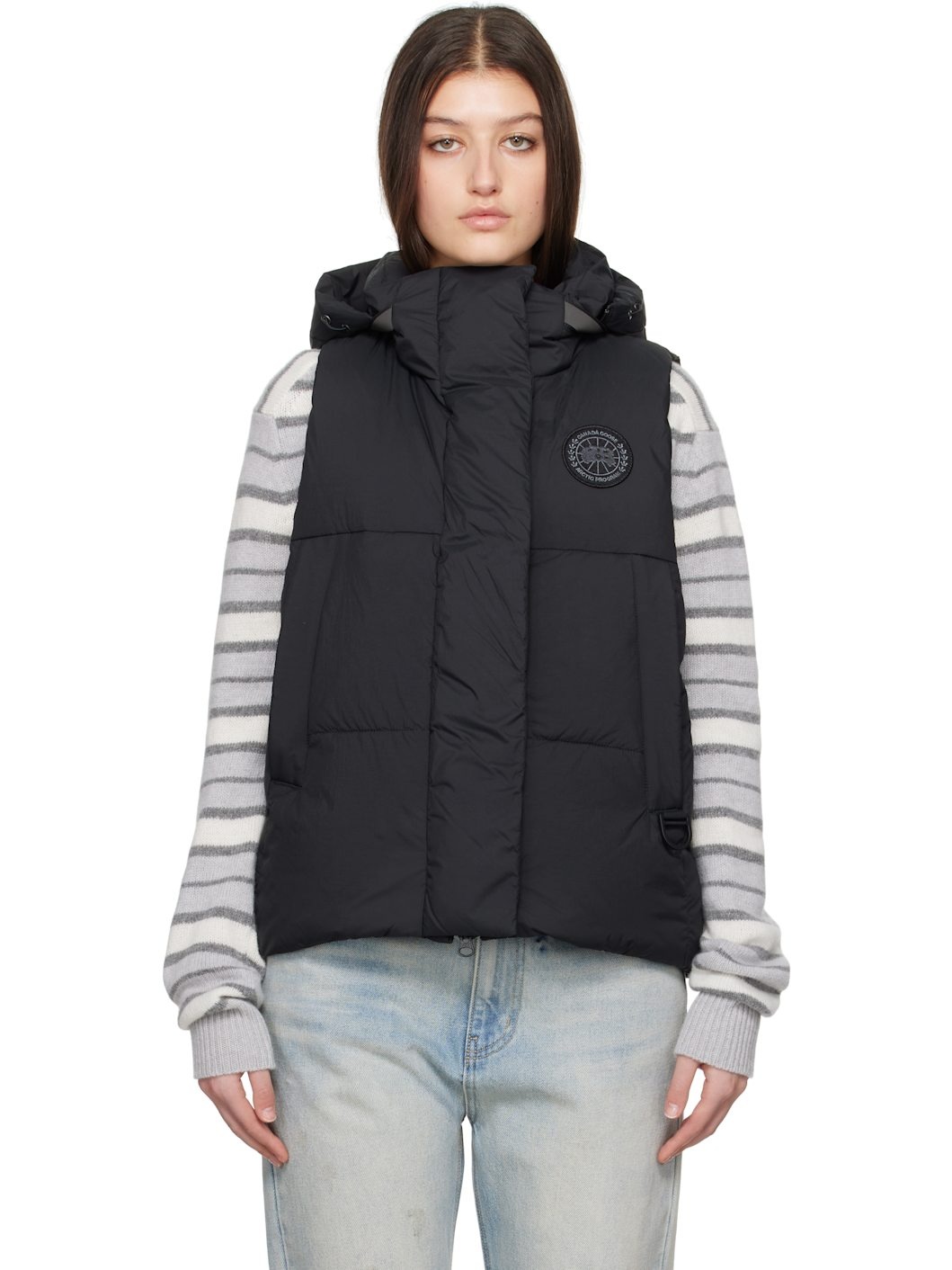 Black 'Black Label' Junction Down Vest - 1