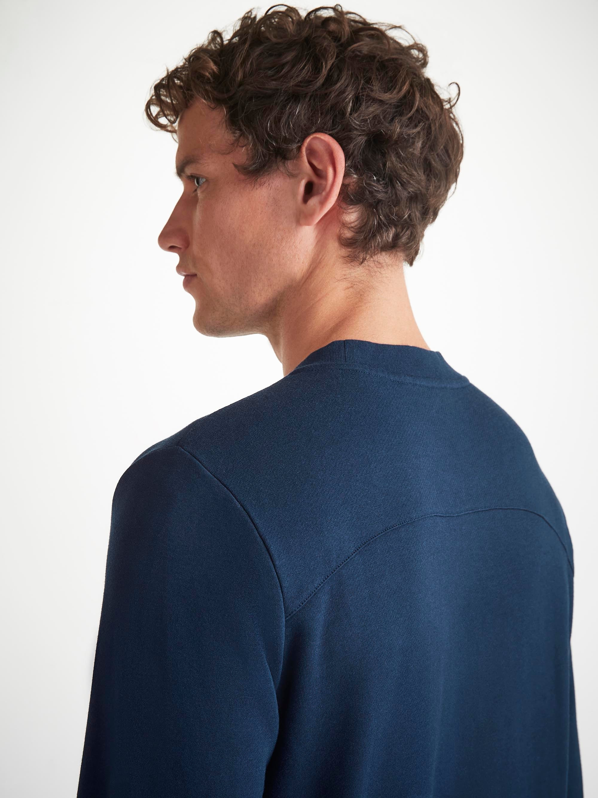Men's Sweatshirt Quinn Cotton Modal Navy - 5